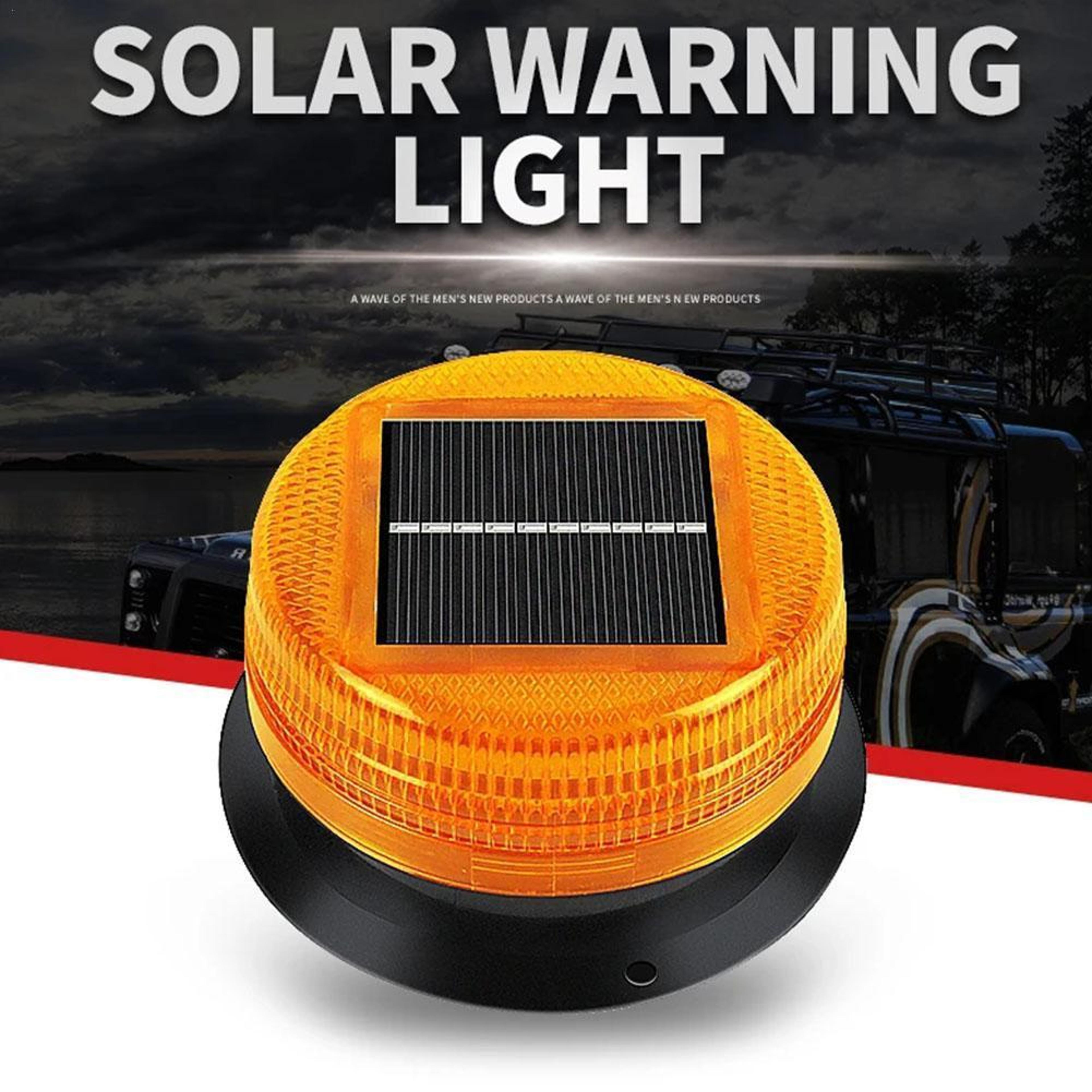 Solar 8 LED Magnetic Warning Light Automatic Strobe Beacon For Cars Trucks 1
