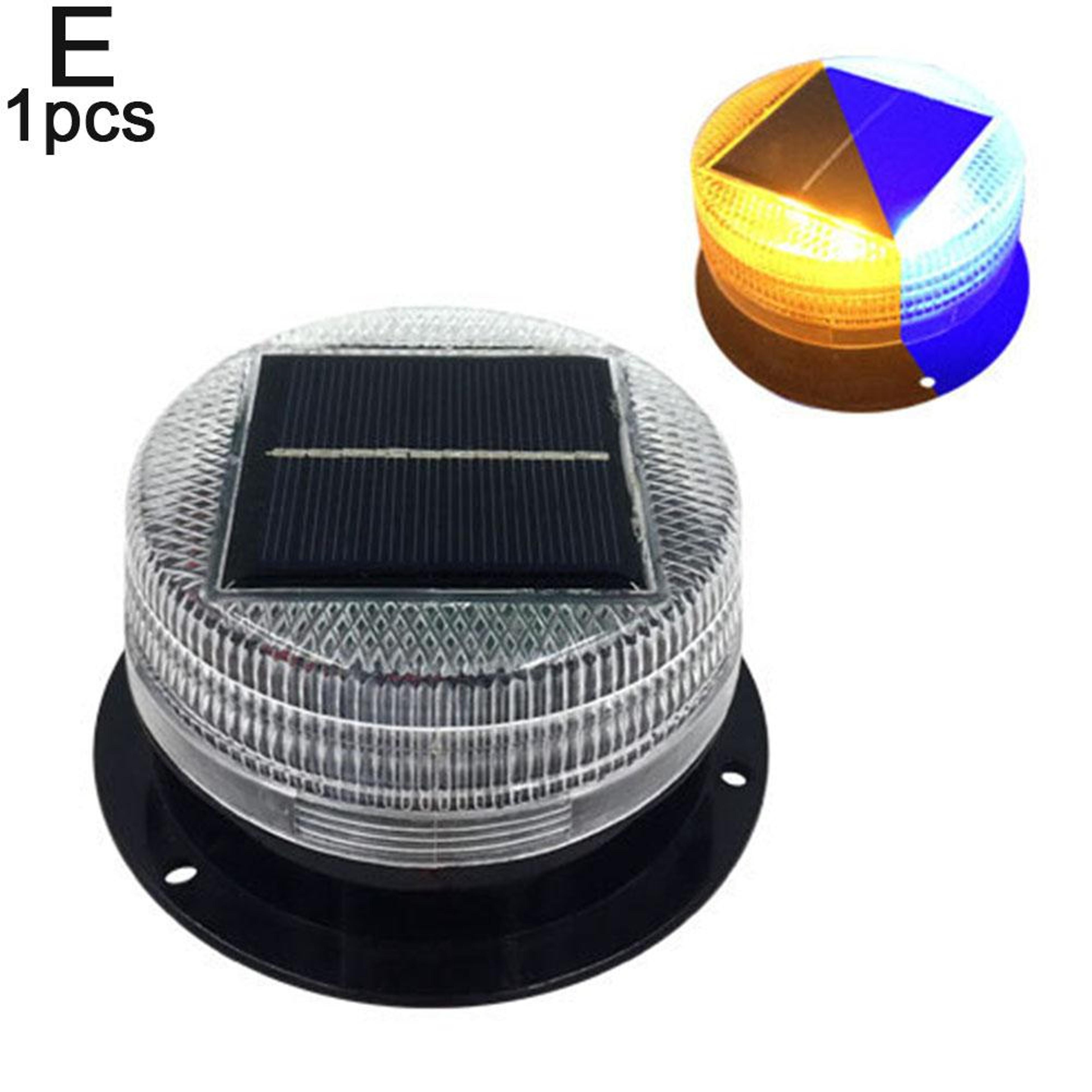 Solar 8 LED Magnetic Warning Light Automatic Strobe Beacon For Cars Trucks 8