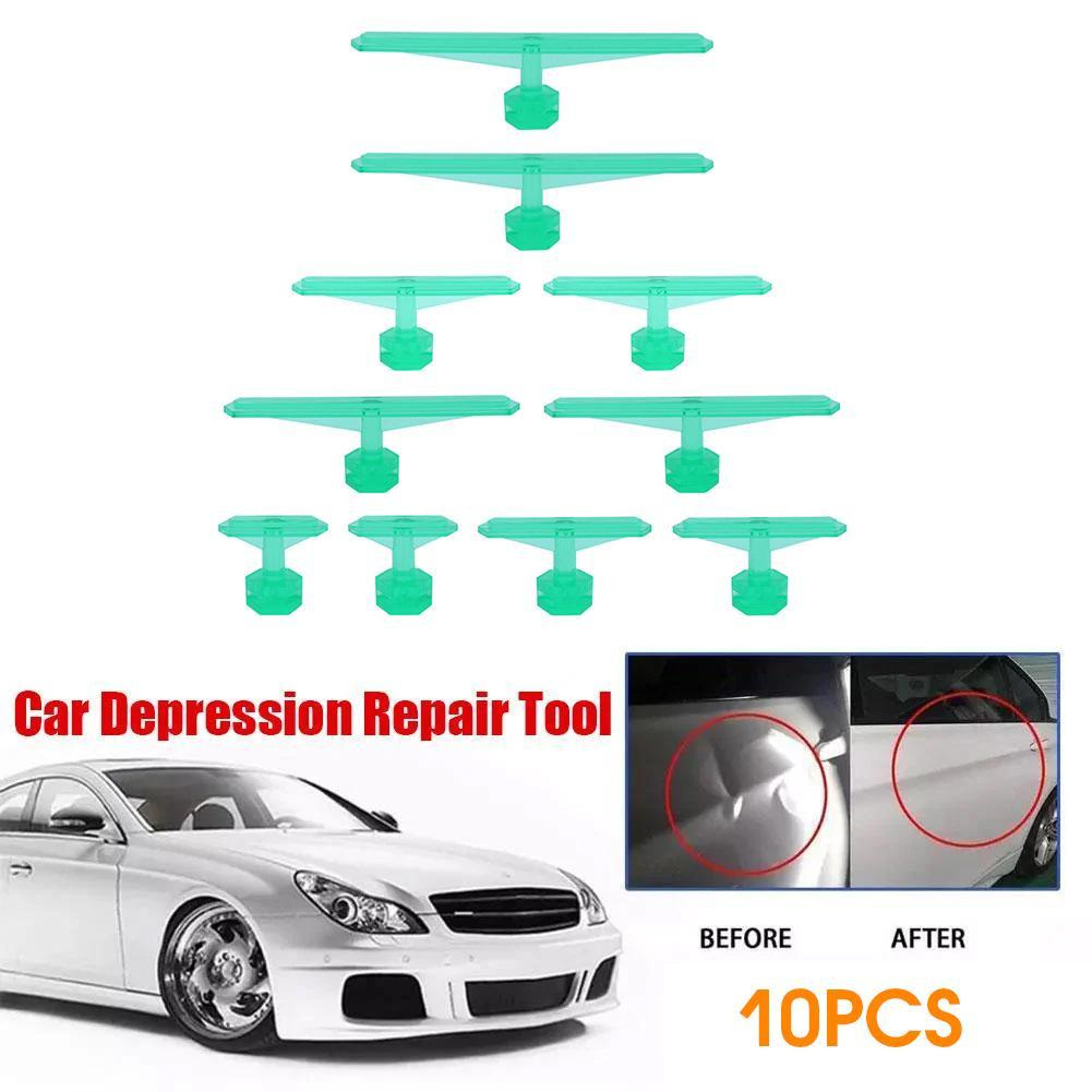 10 Piece Paintless Dent Repair Tabs Nylon Glue Pulling Tabs For Car Dent Removal 1