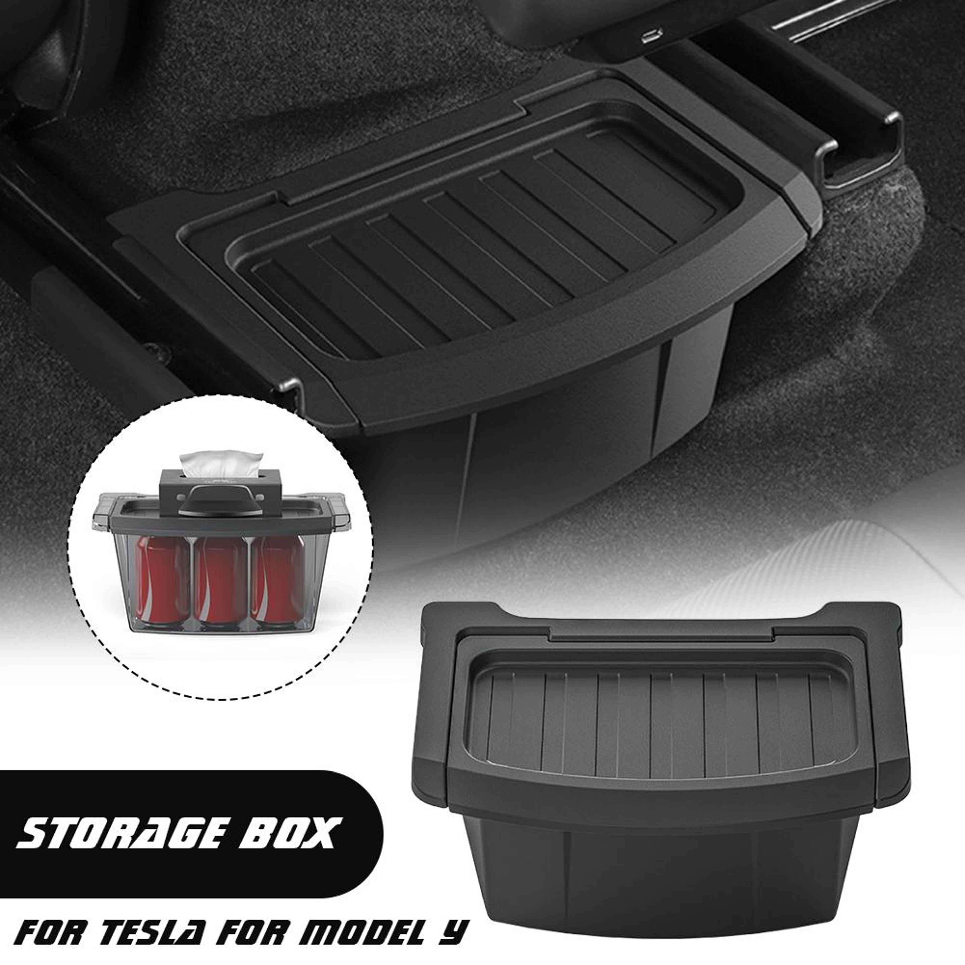 Tesla Model Y Juniper Rear Console Storage Box And Car Trash Organizer 3