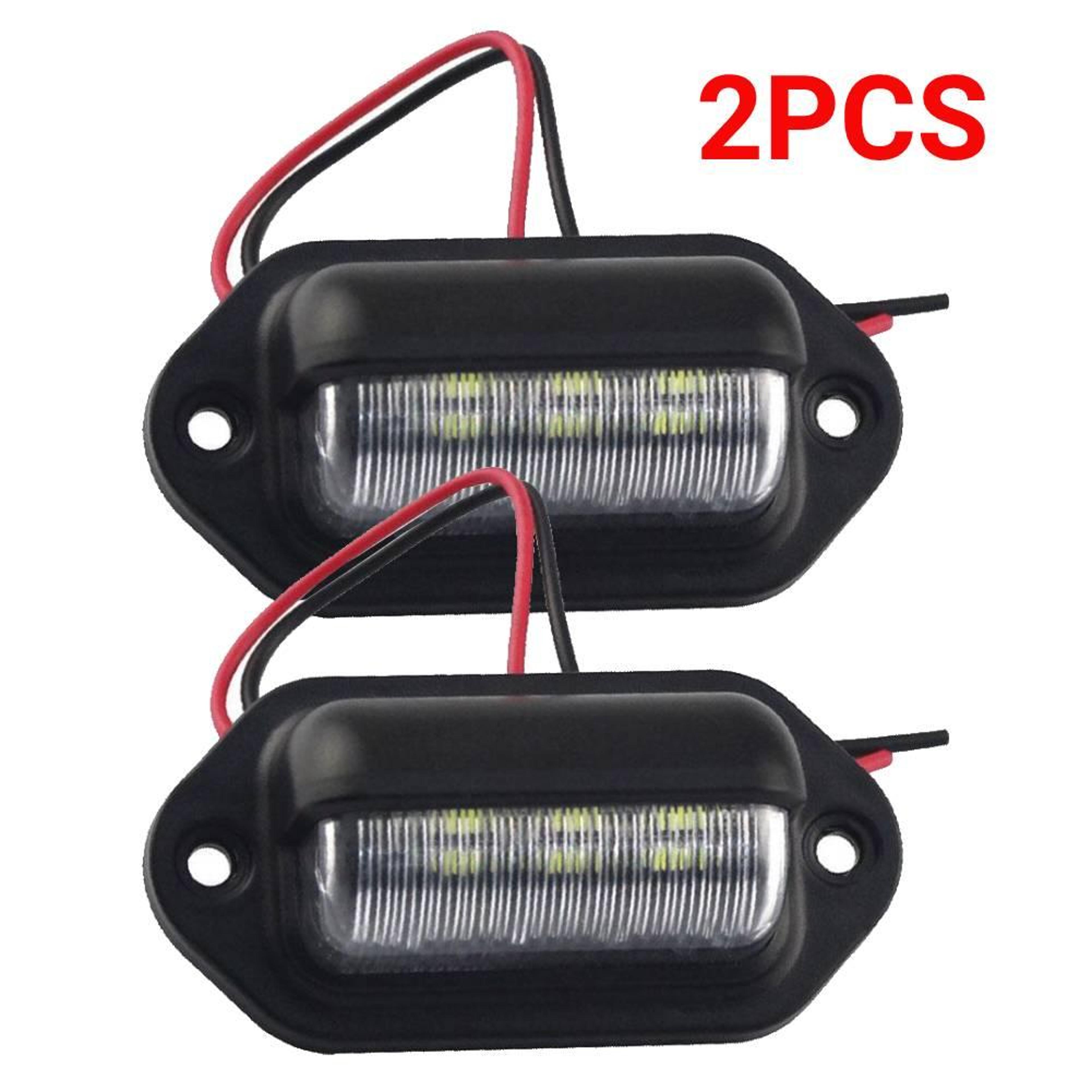 2PCS 6 LED License Plate Light Waterproof 12V Tag Lights For Truck SUV Trailer Van 1