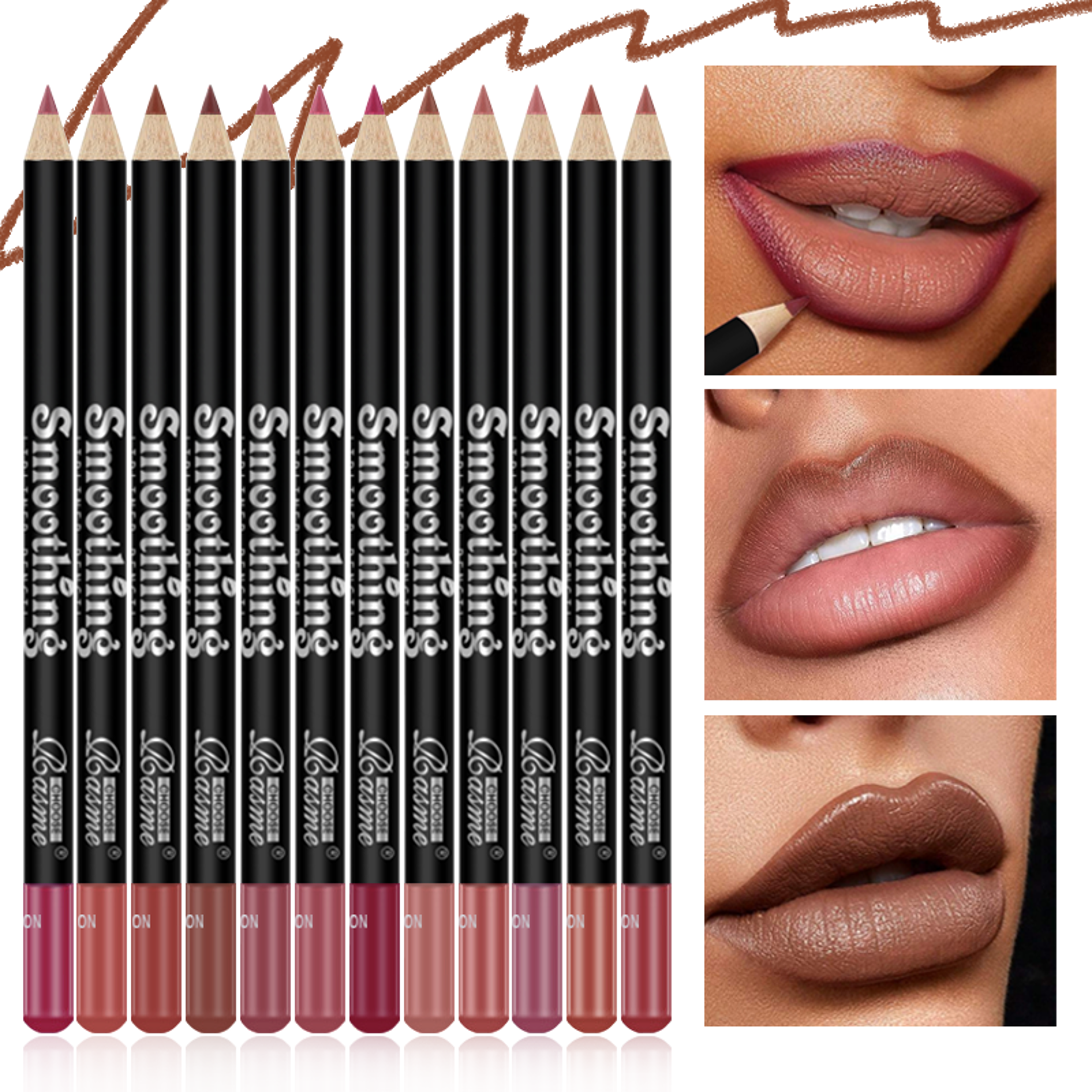 12 Color Lip Liner Pencil Set Long Lasting Waterproof Matte Nude Lip Pencils 3