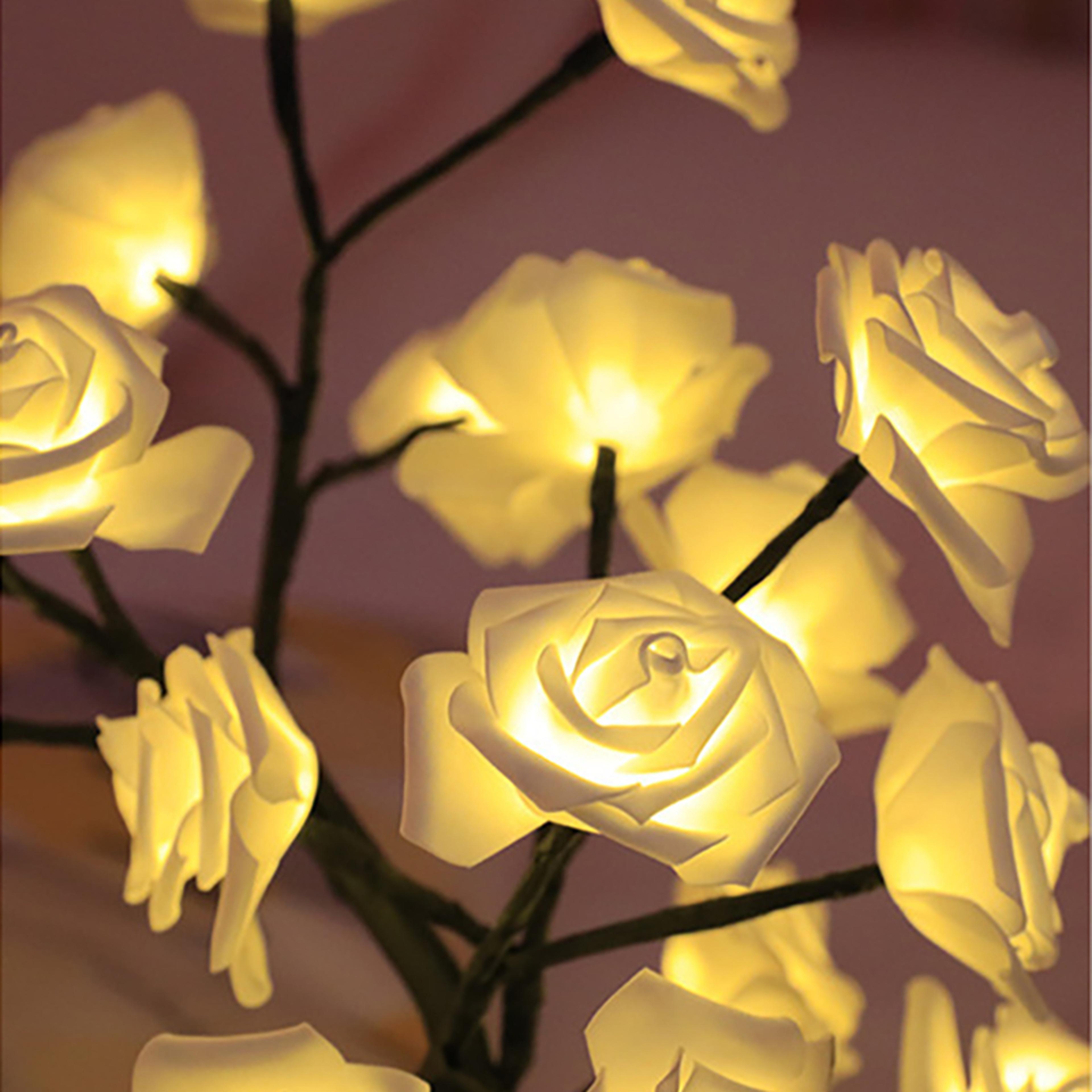 LED Rose Tree Lamp USB Night Light With Adjustable Floral Branches 5