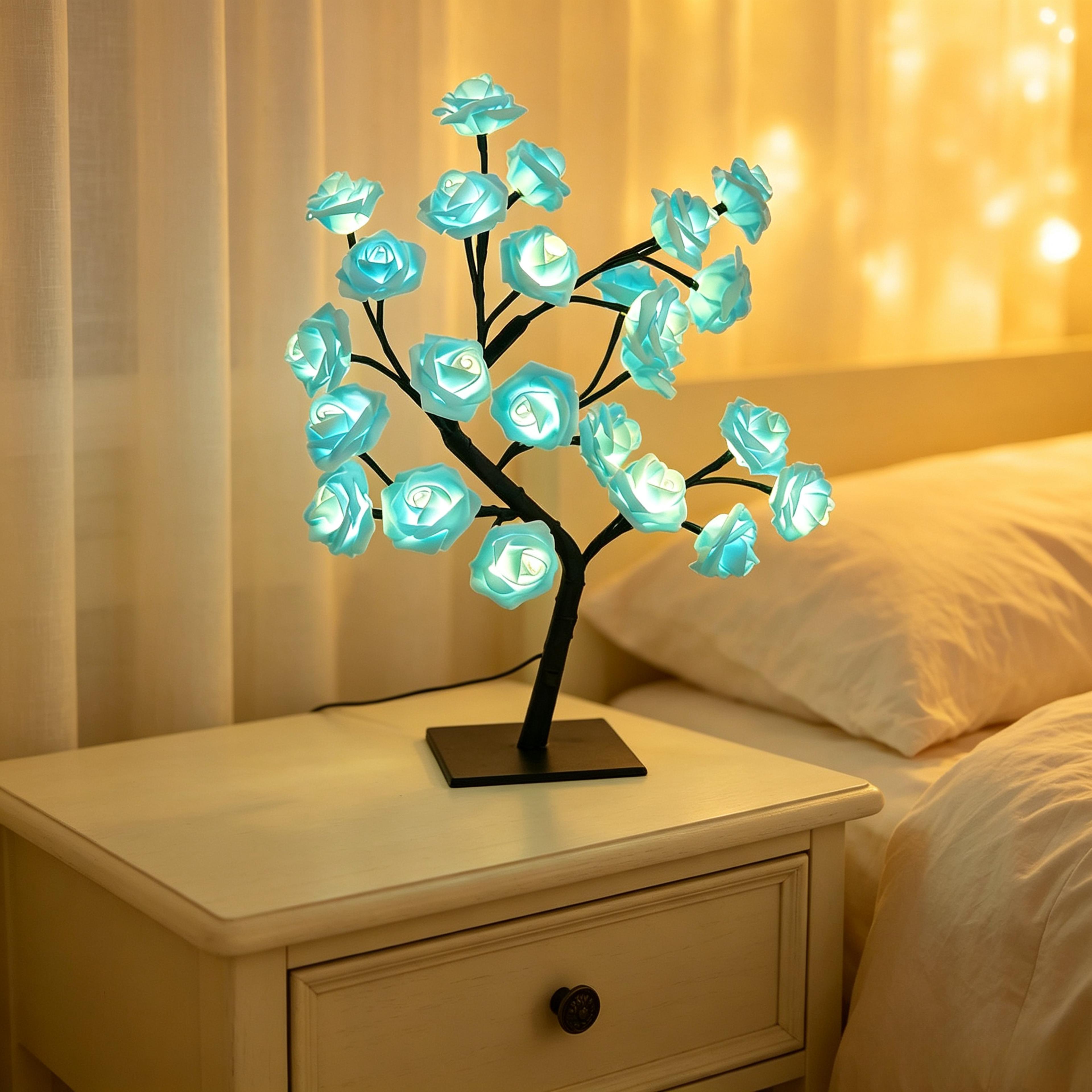 Romantic LED Rose Tree Lamp USB Night Light For Bedroom And Wedding Decor 0