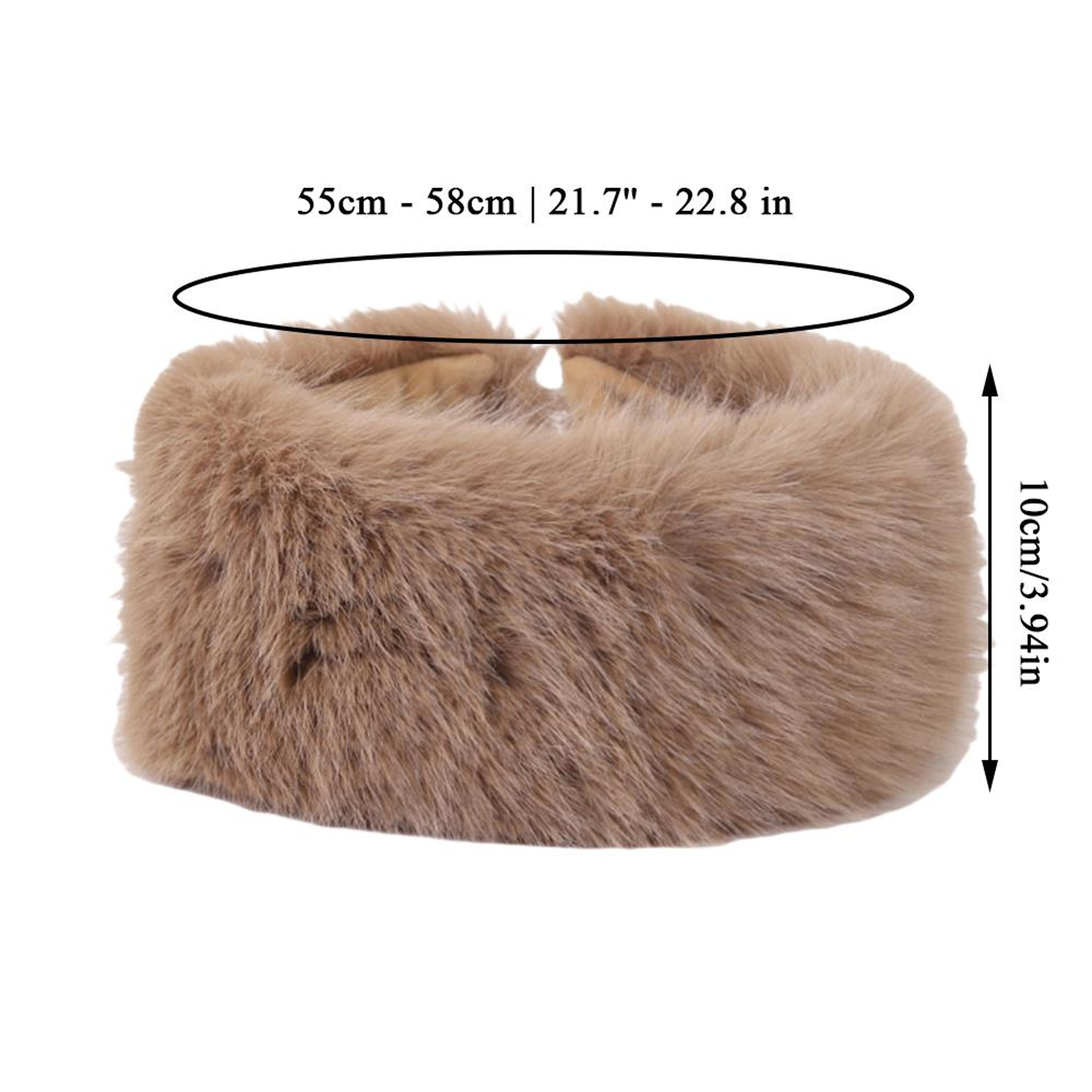 Faux Fur Headband Winter Ear Warmer Plush Windproof Ski Headwear 6