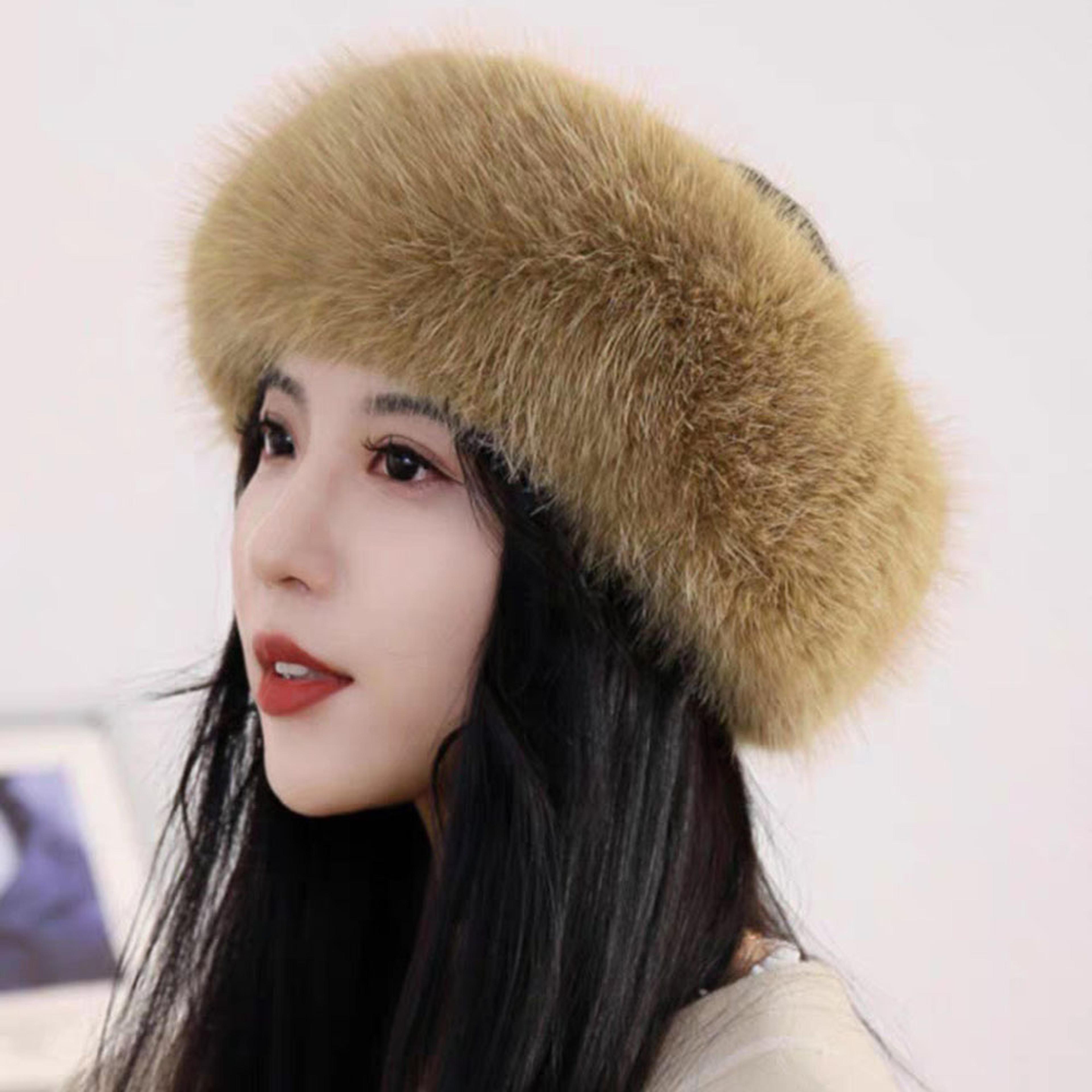 Faux Fur Headband Winter Ear Warmer Plush Windproof Ski Headwear 8