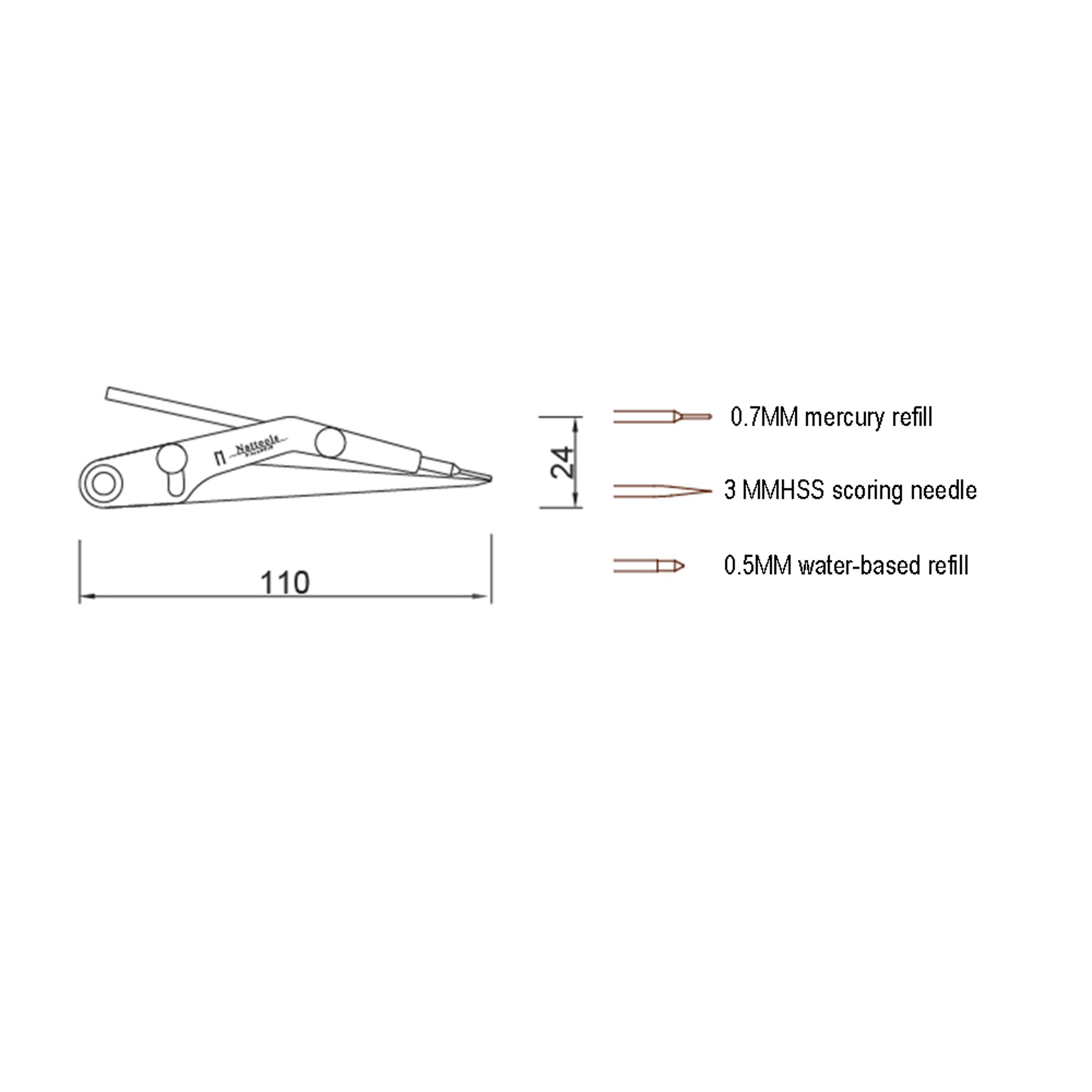 Leather Pitch Gauge Lockable Leathercraft Marking Tool With Silver Refill Pen 2