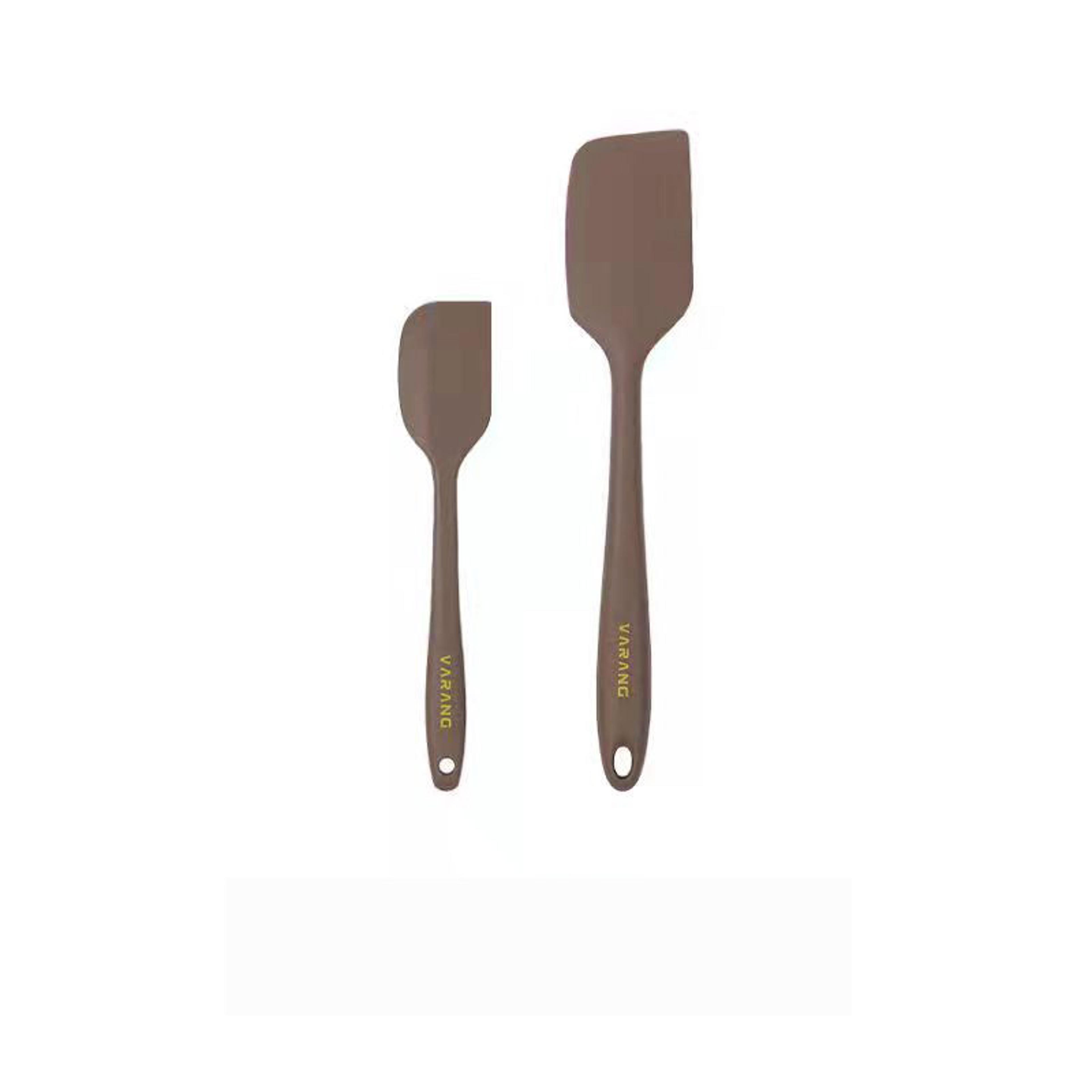 2 Piece Silicone Spatula Set Heat Resistant Cream Scrapers For Baking And Mixing 0