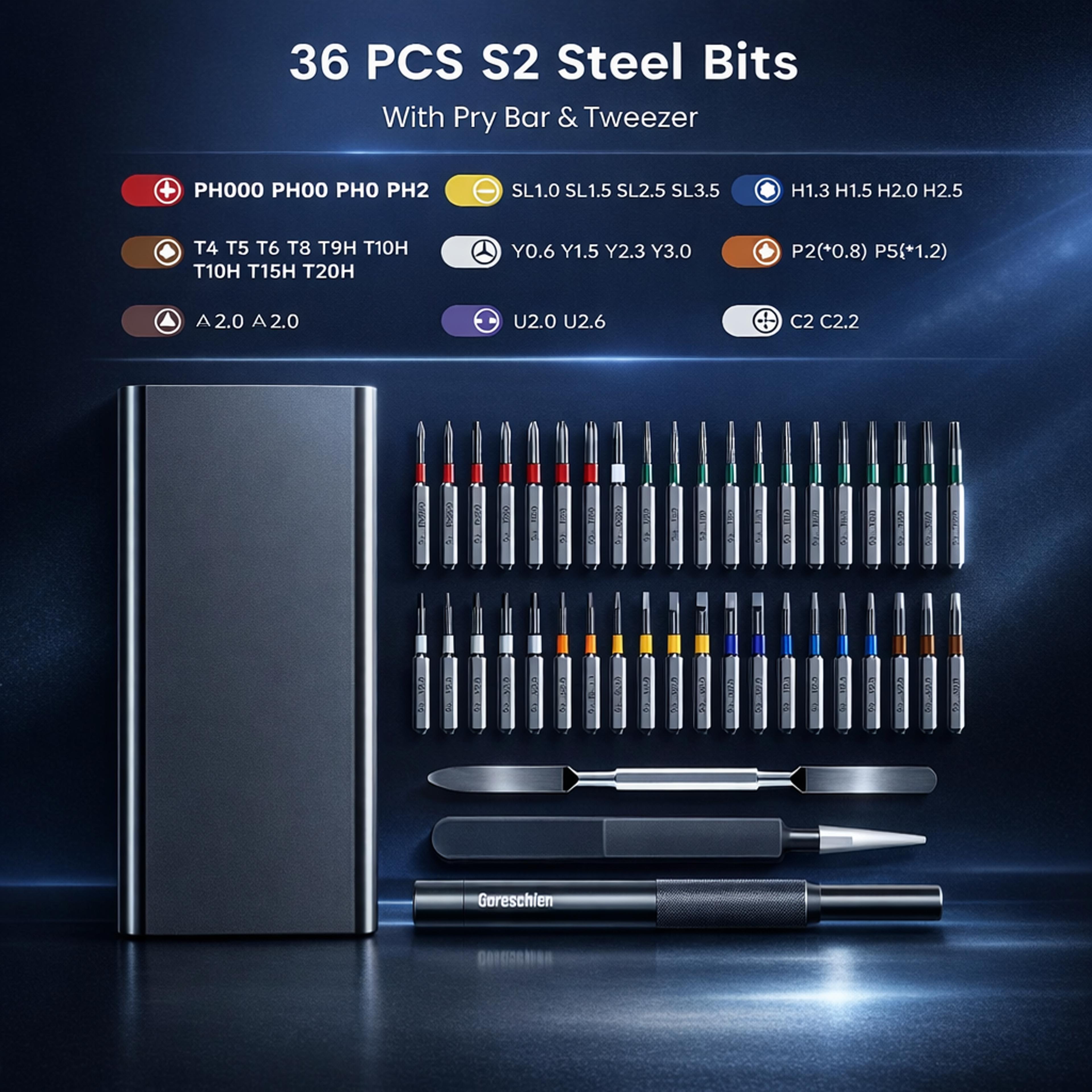 36 In 1 Precision Screwdriver Set Magnetic Electronics Repair Kit With S2 Steel Bits 4