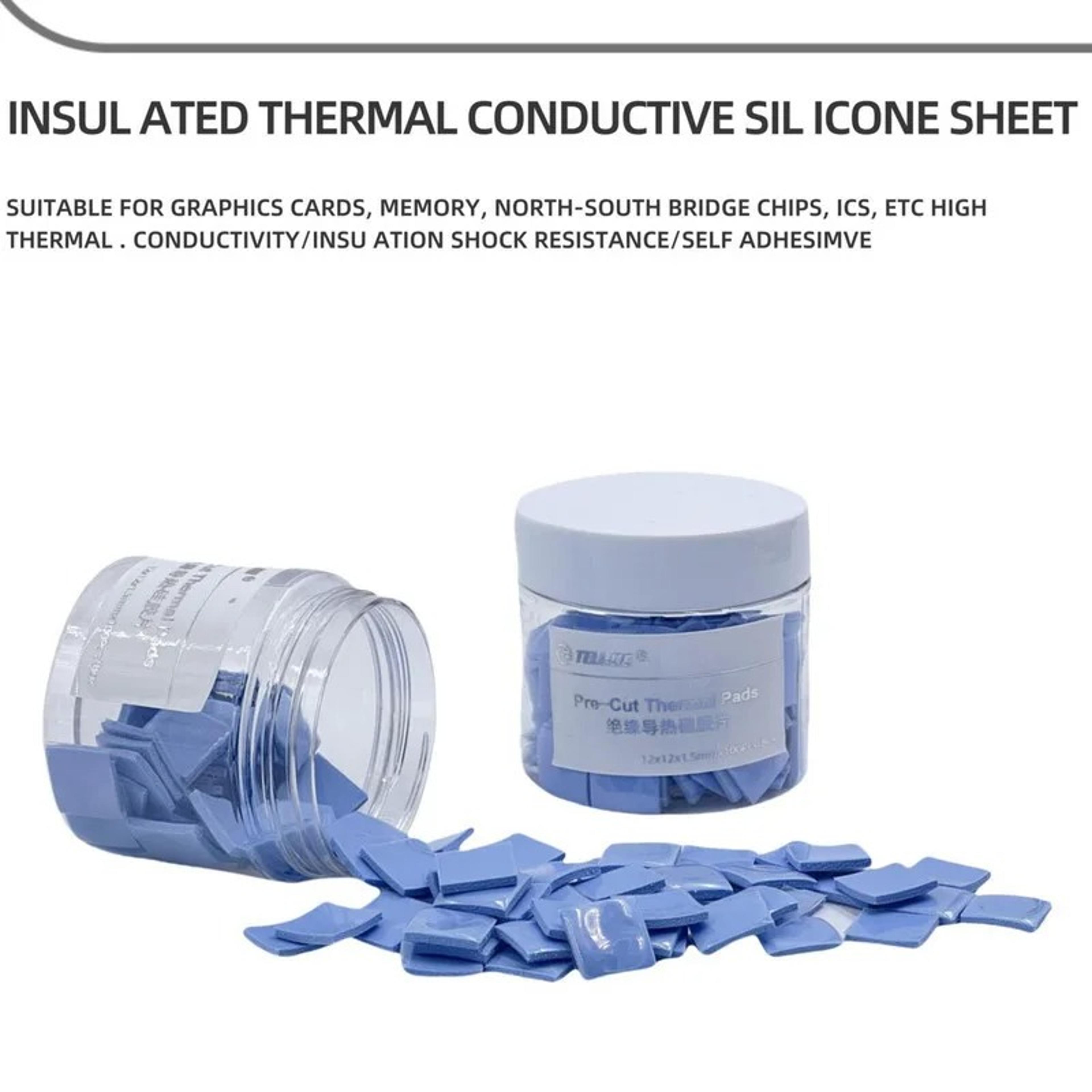 100PCS Pre Cut Thermal Silicone Pads 12x12x15mm For CPU GPU And Motherboard Repair 3