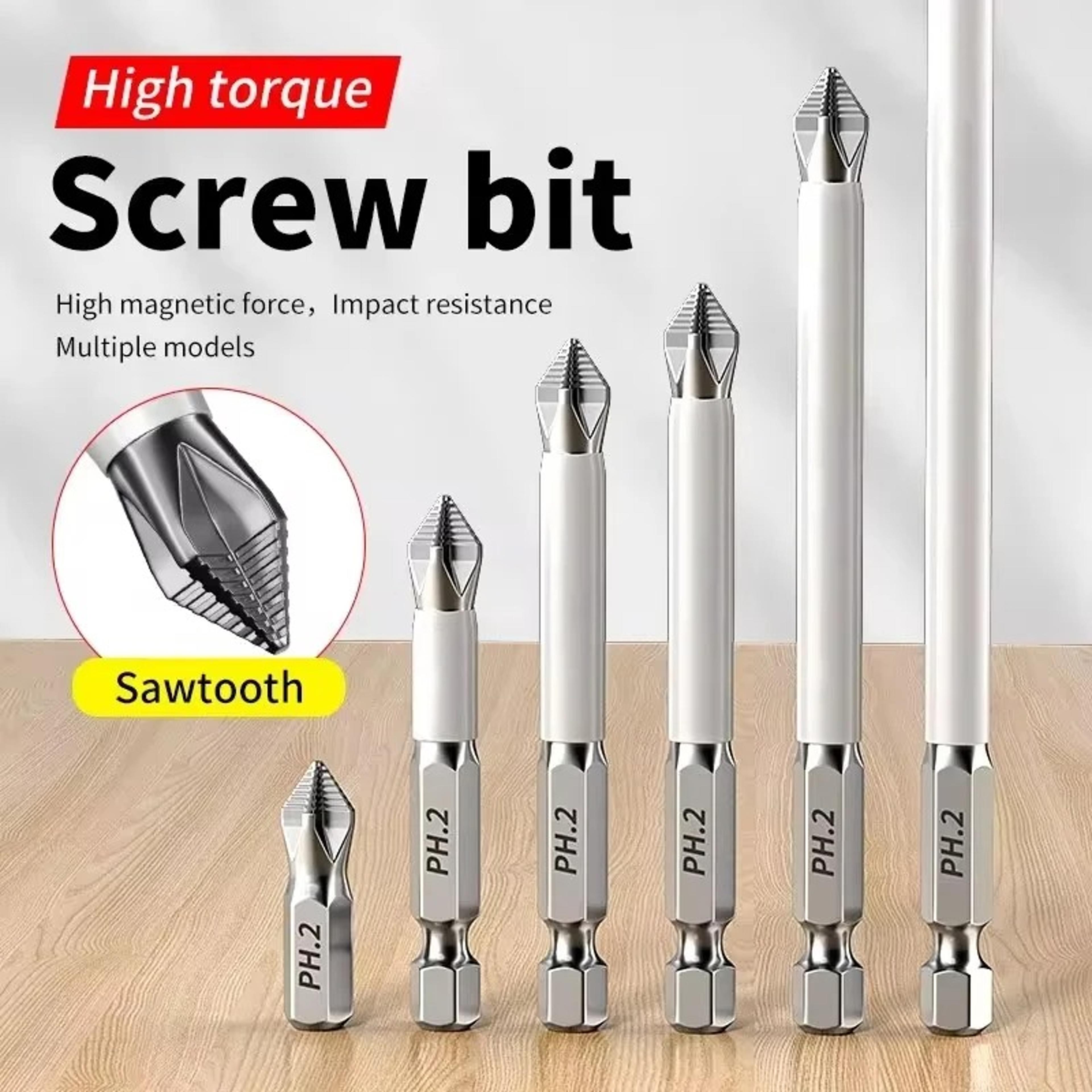6 Piece Magnetic Phillips Screwdriver Bit Set S2 Steel 1 4 Inch Hex Bits 1