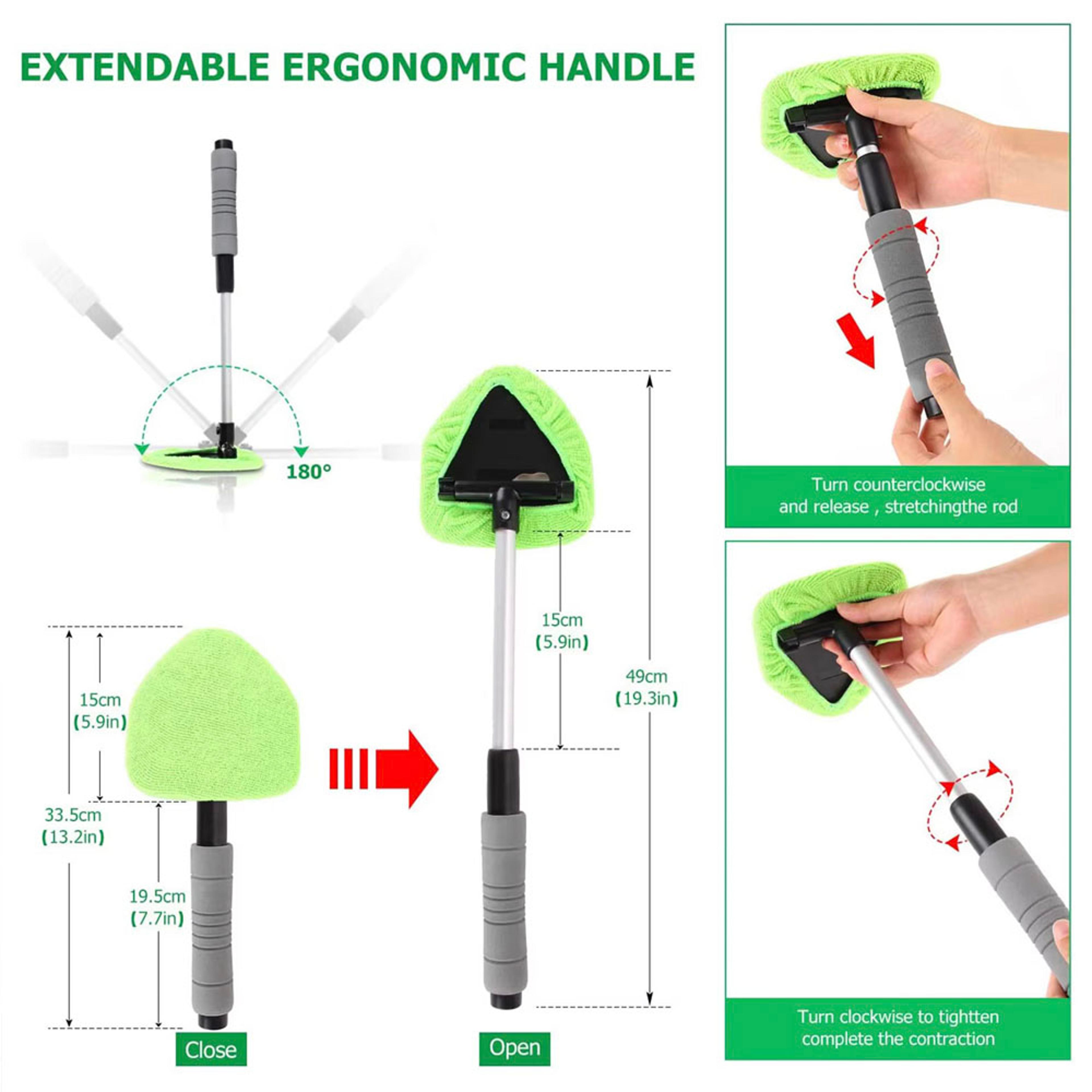 Telescopic Car Windshield Cleaner Microfiber Auto Glass Cleaning Tool 4