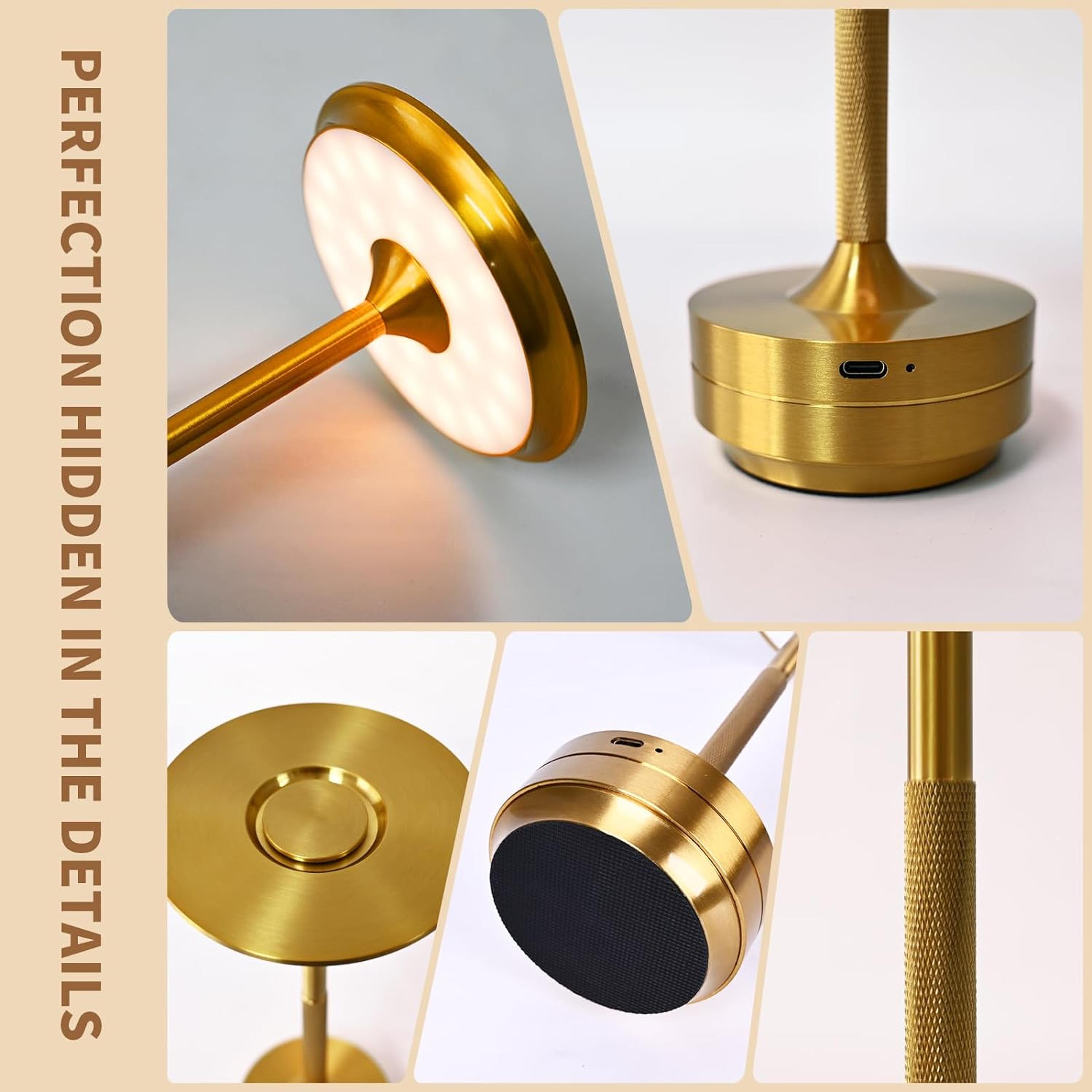 Rechargeable Cordless LED Table Lamp Touch Control 3 Color Portable Restaurant Lamp 5