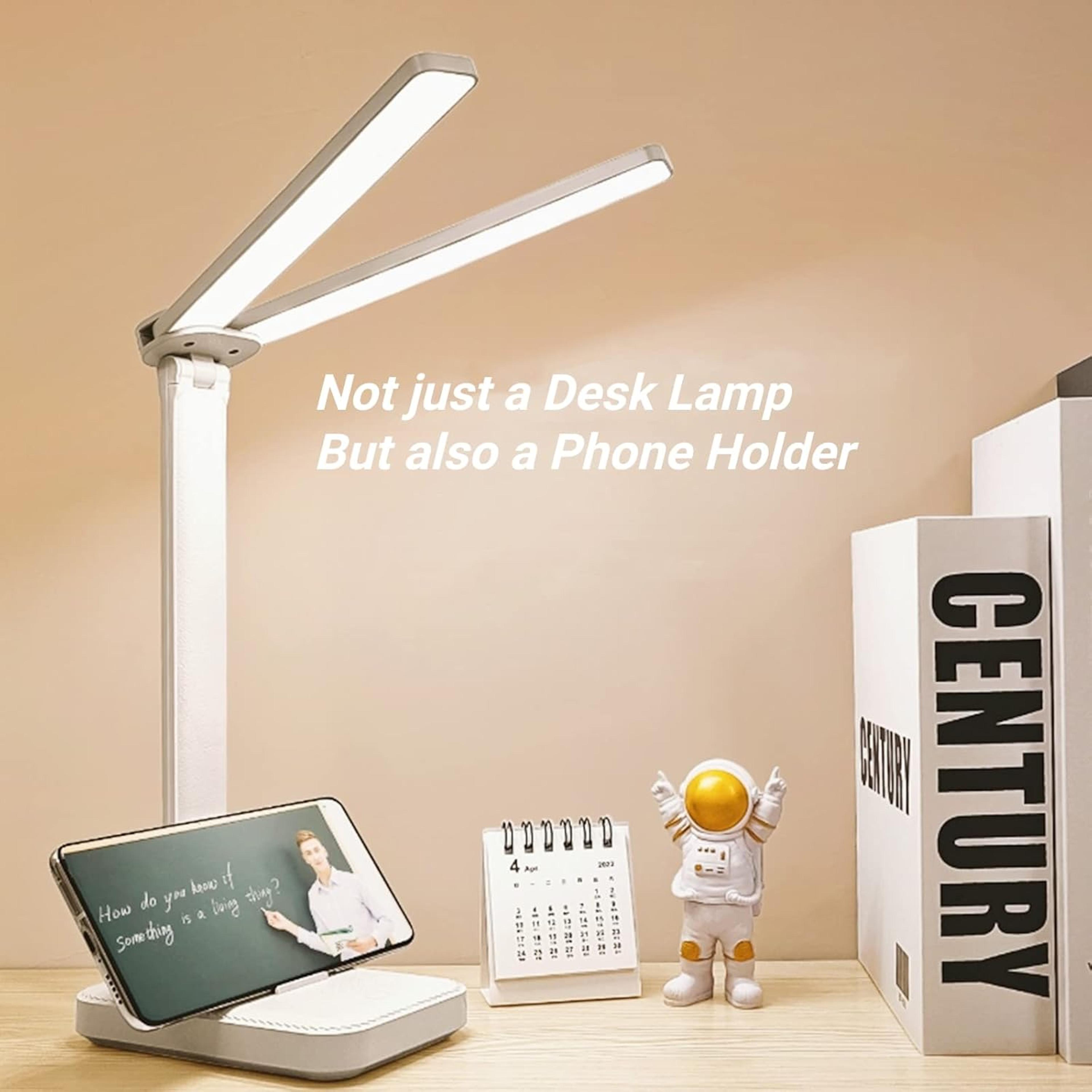 Double Head LED Desk Lamp Rechargeable Dimmable Touch Reading Light 3