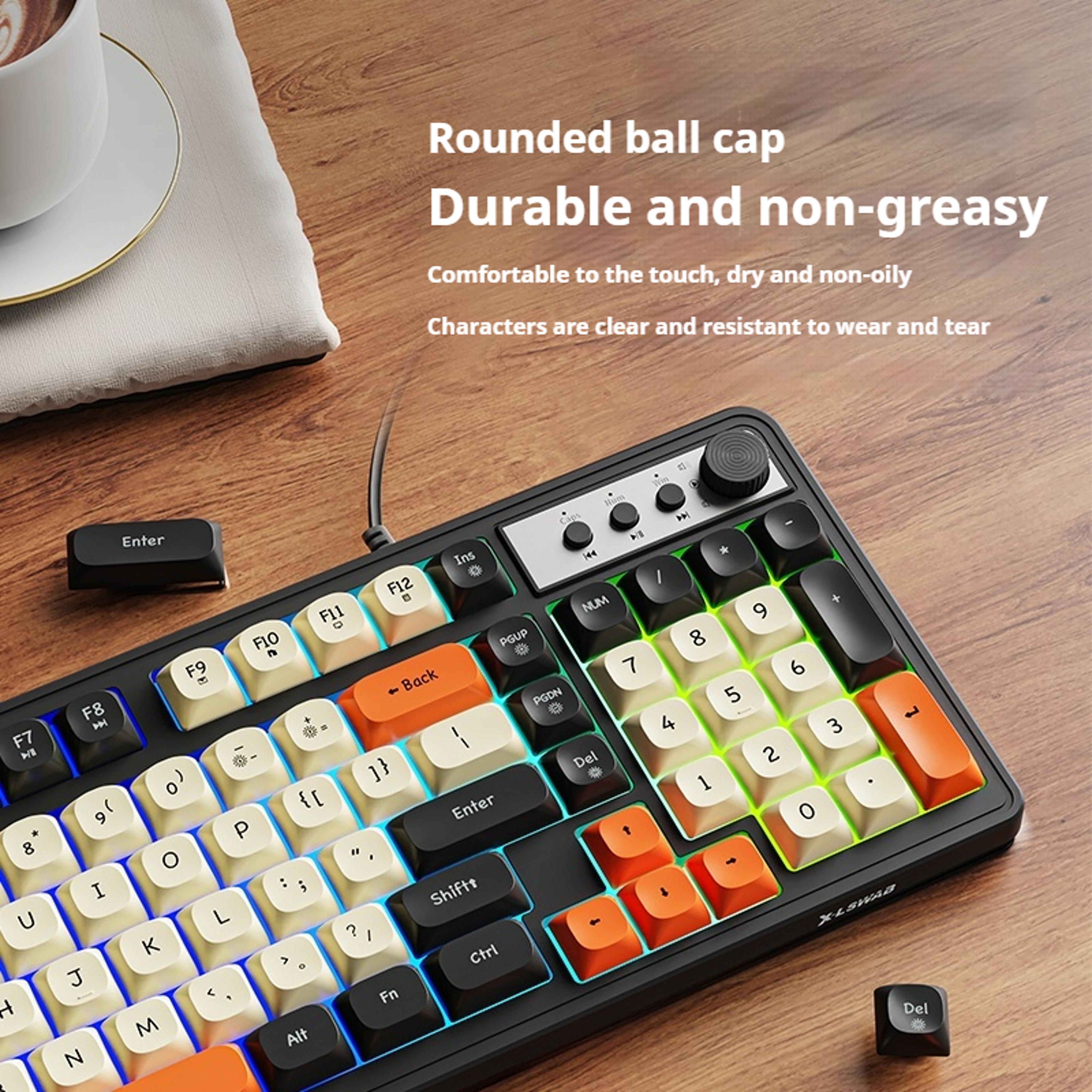 G98 Wired Gaming Keyboard With Rainbow Backlight Quiet 98 Key Layout 2