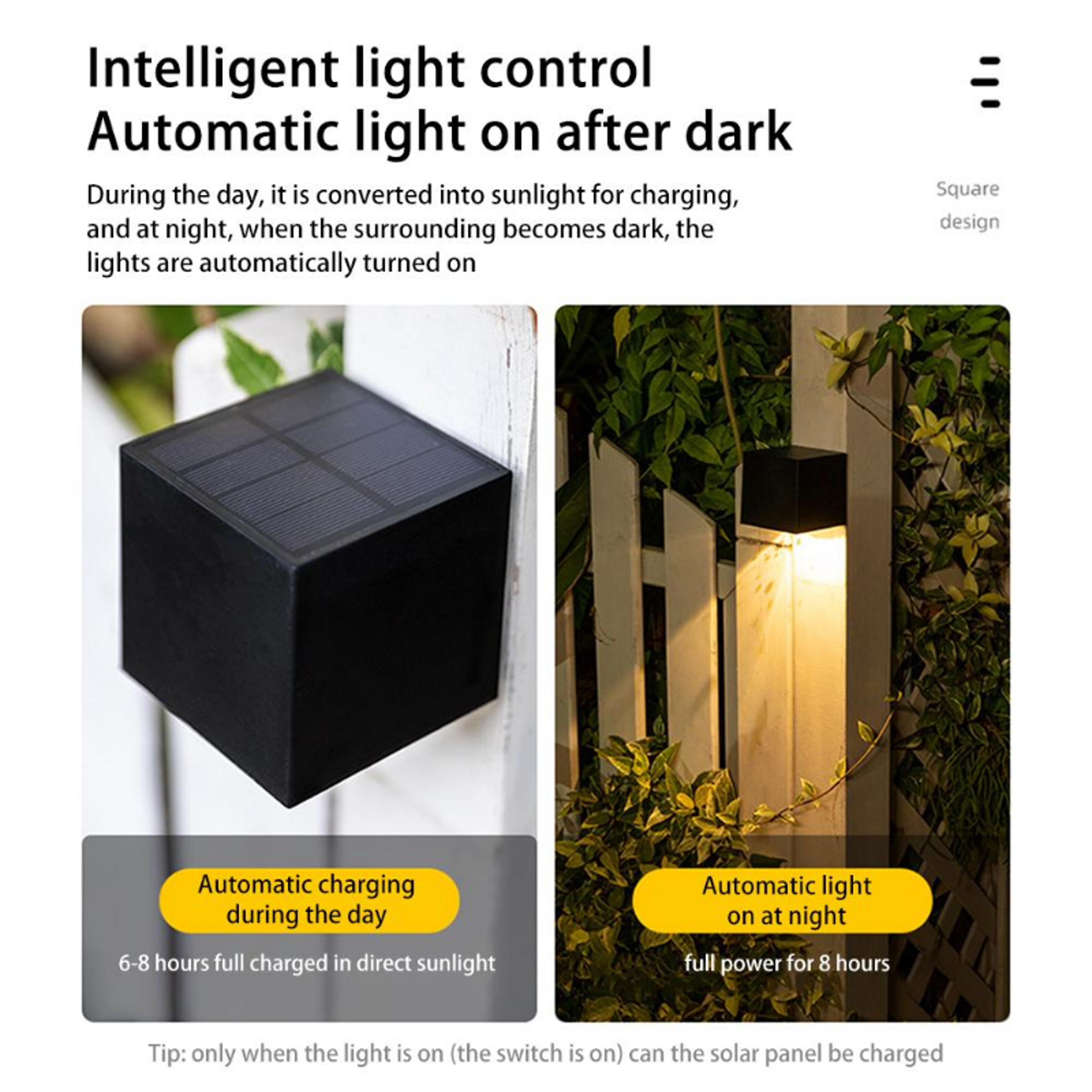 Solar Wall Light Waterproof LED Solar Fence Light For Garden Patio And Courtyard 4