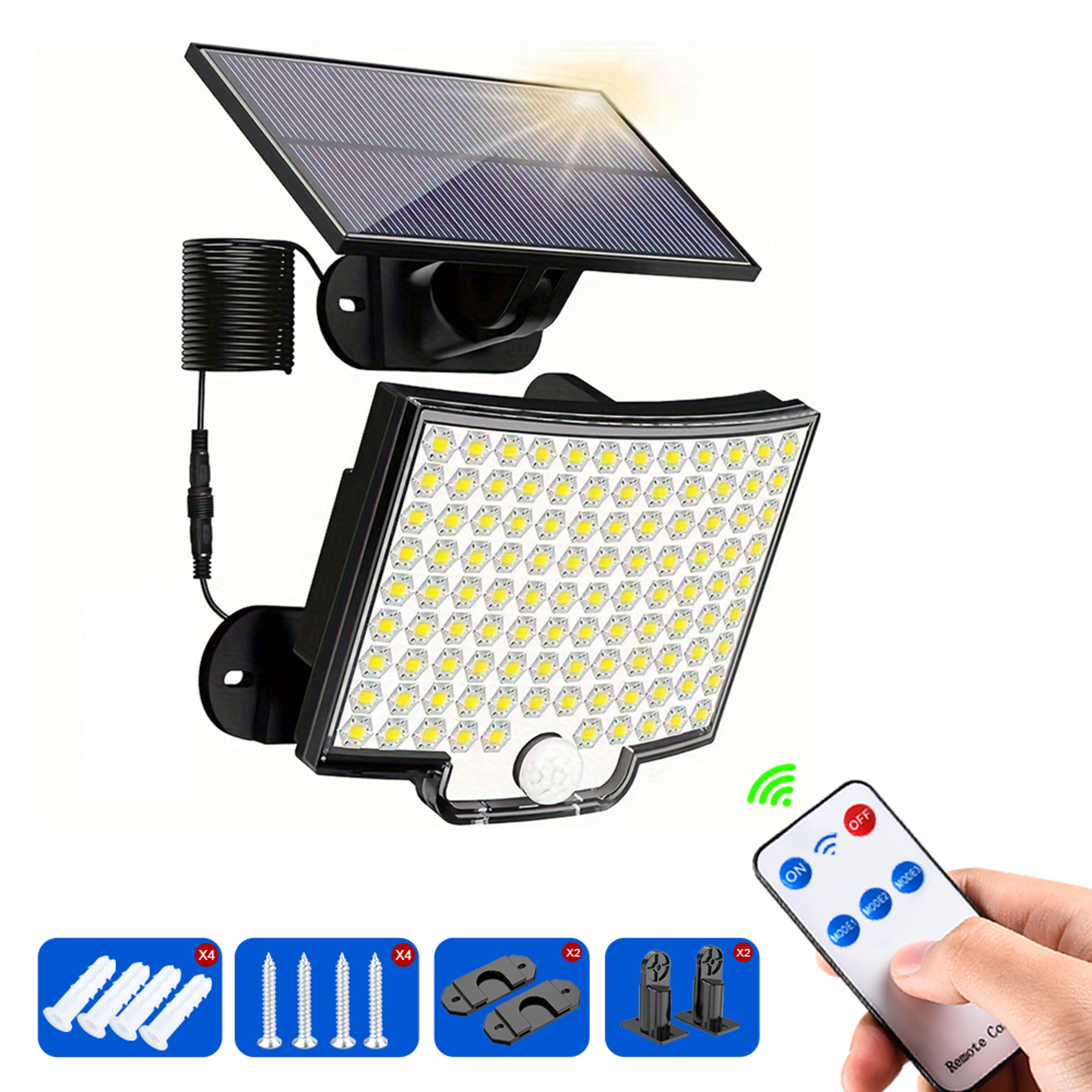 106 LED Solar Motion Sensor Light Outdoor Solar Flood Light With Separate Panel 3 Modes 1