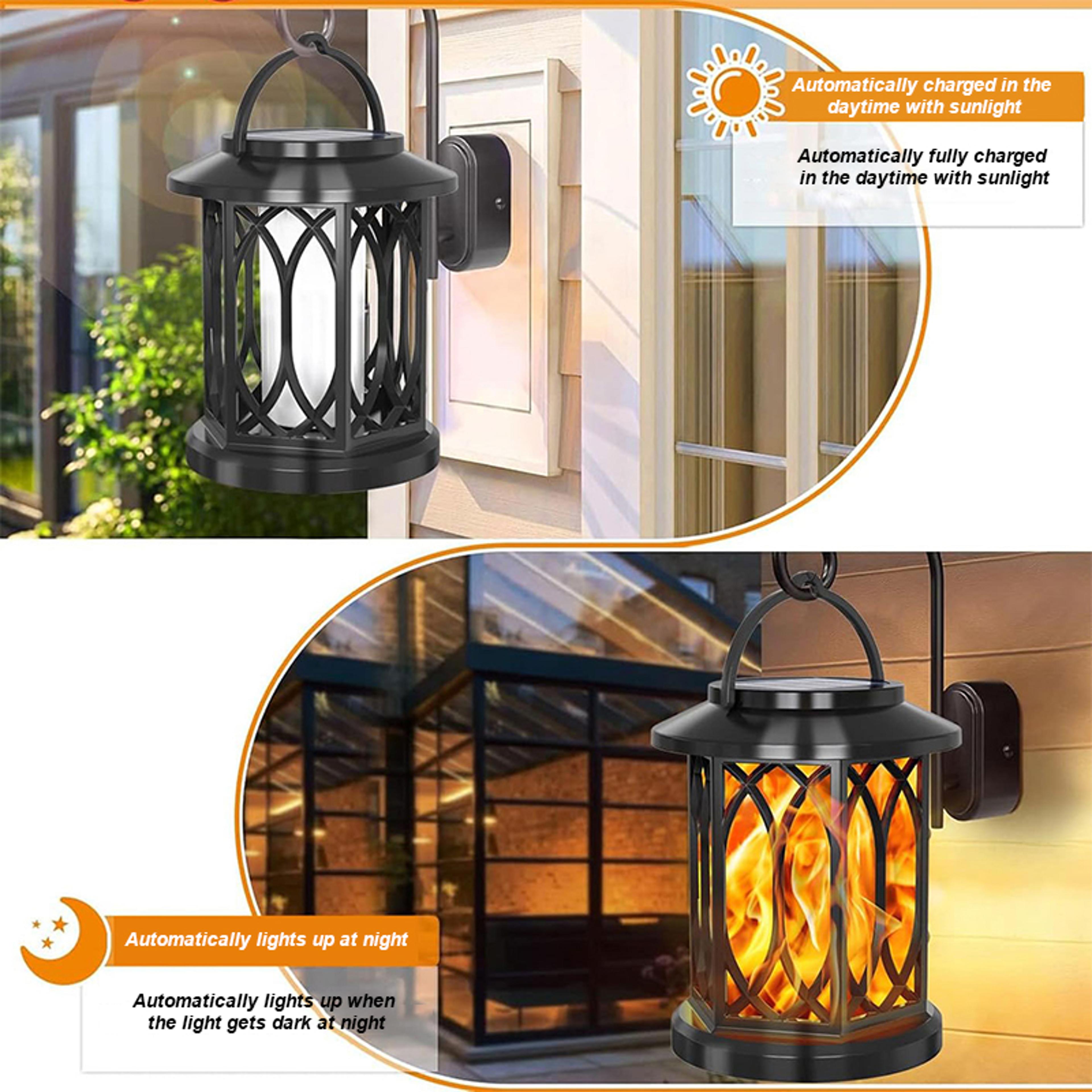 Dancing Flame Solar Lantern Waterproof Outdoor Hanging Garden Light 2