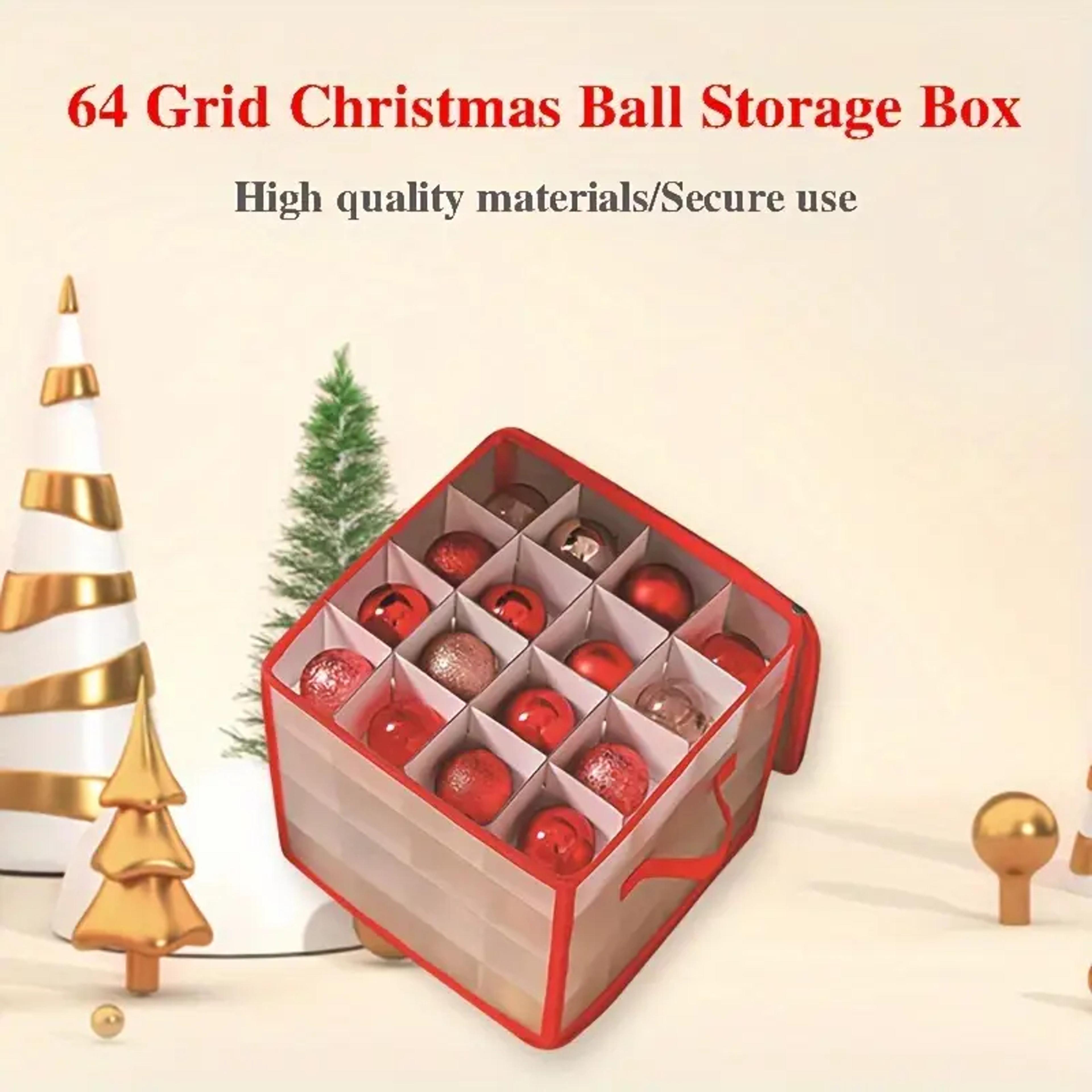 Christmas Ornament Storage Box 32 64 Grid Clear 4 Tier Holiday Organizer 5