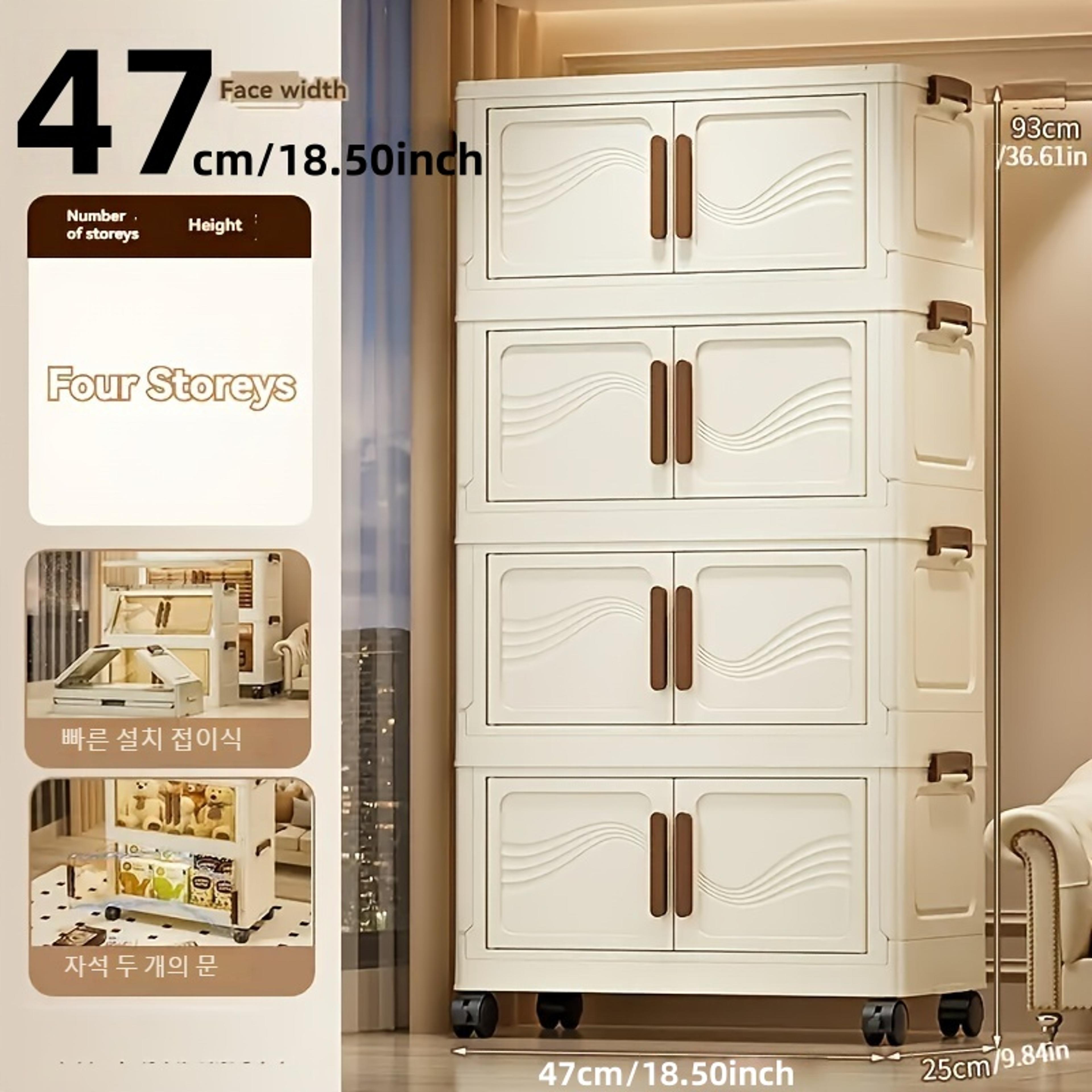 Foldable Storage Box Clear Door Stackable Storage Organizer For Clothes Toys And Books 4