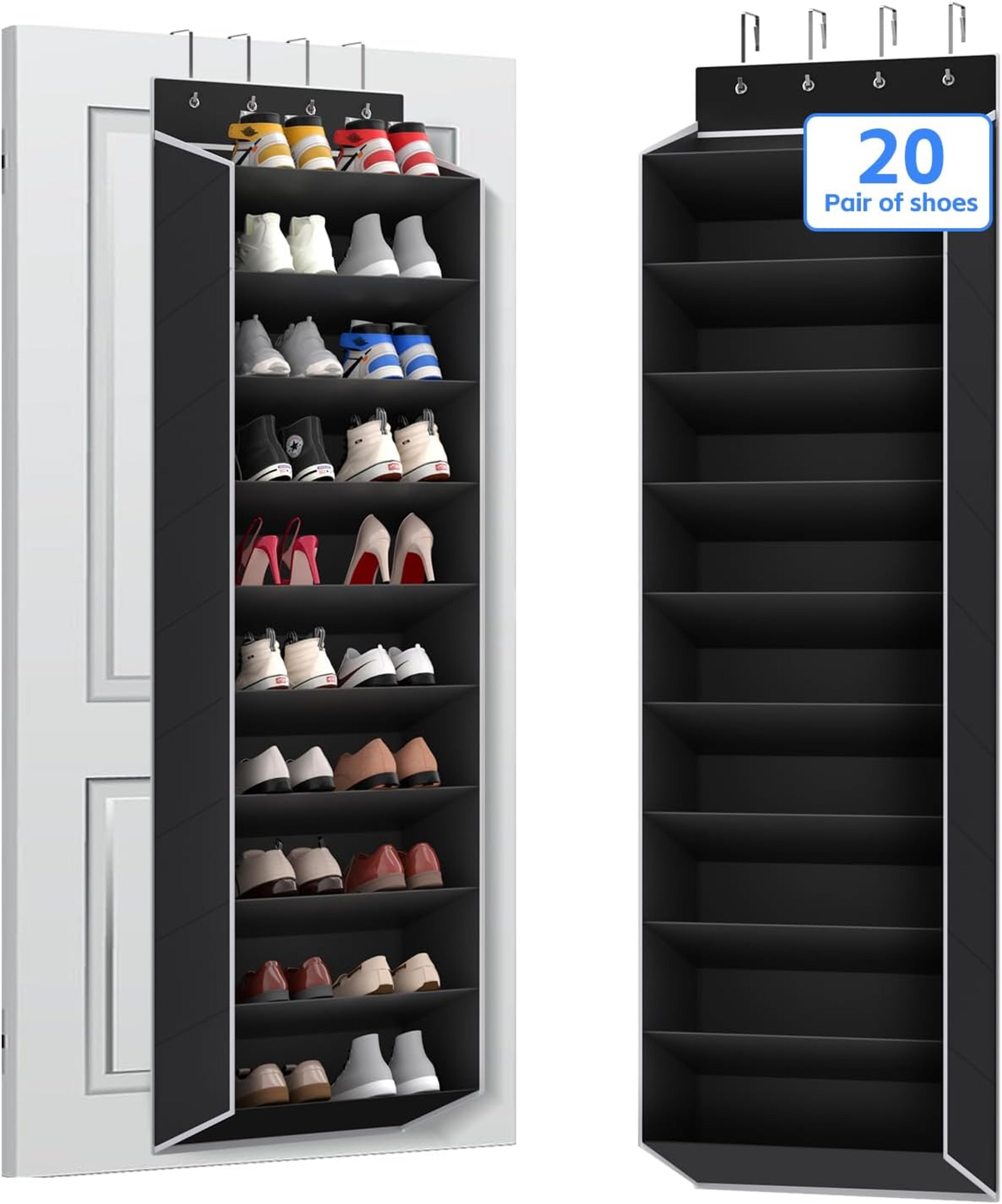 10 Tier Over The Door Shoe Organizer Large Deep Pocket Hanging Shoe Rack 1