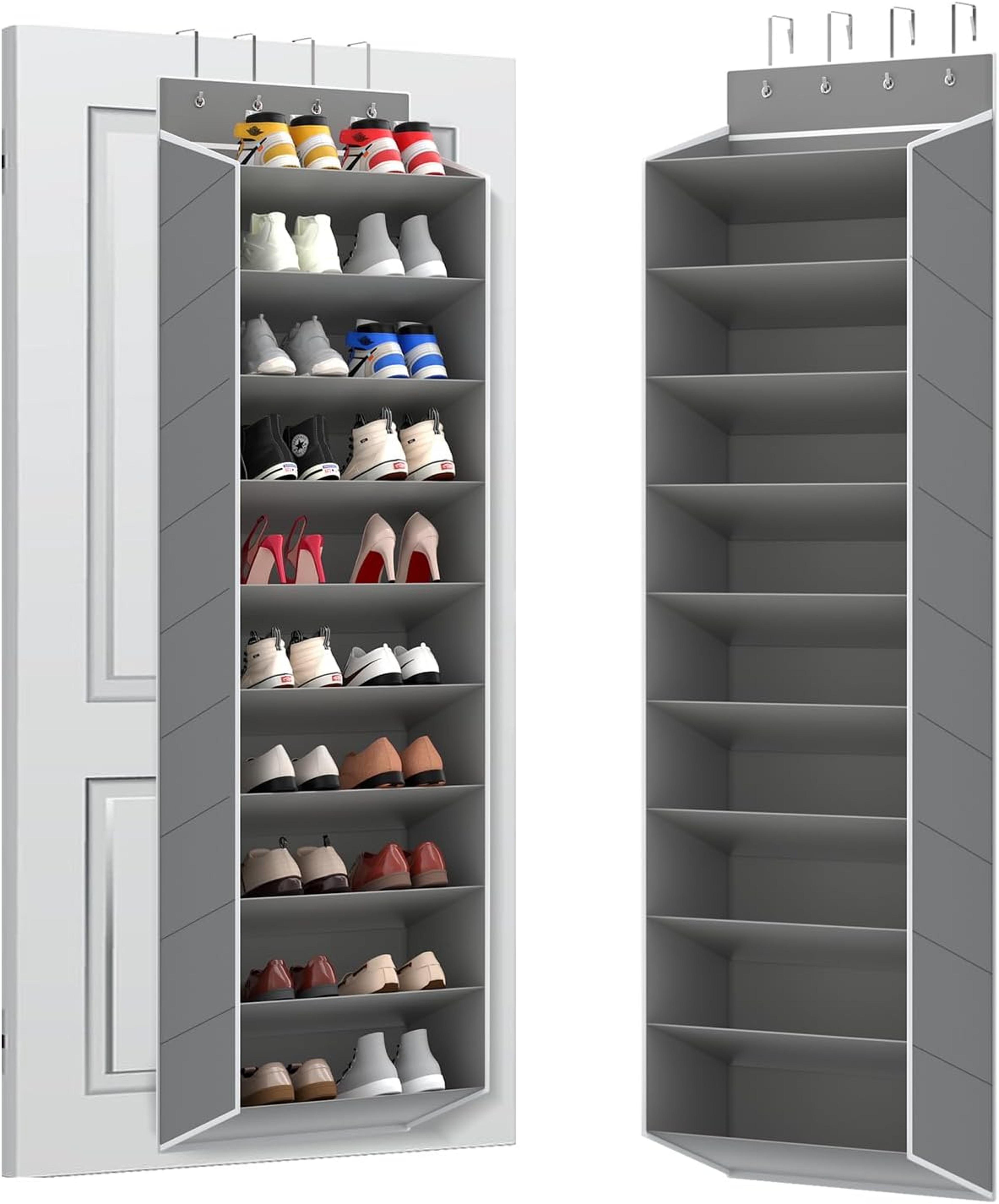 10 tier over the door shoe organizer large deep pocket hanging shoe rack