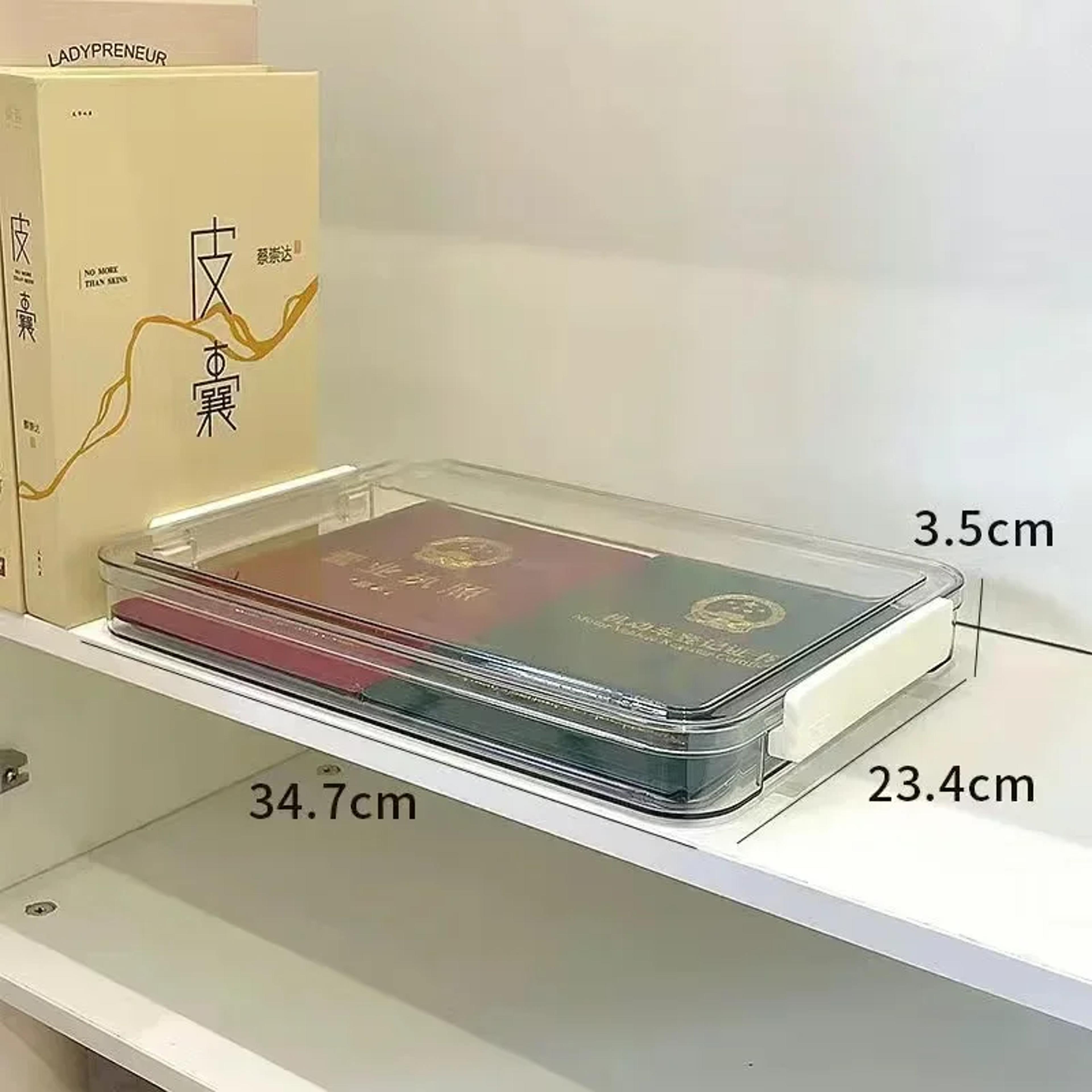 Transparent A4 Document Storage Box Stackable Desktop File Organizer With Lid 6
