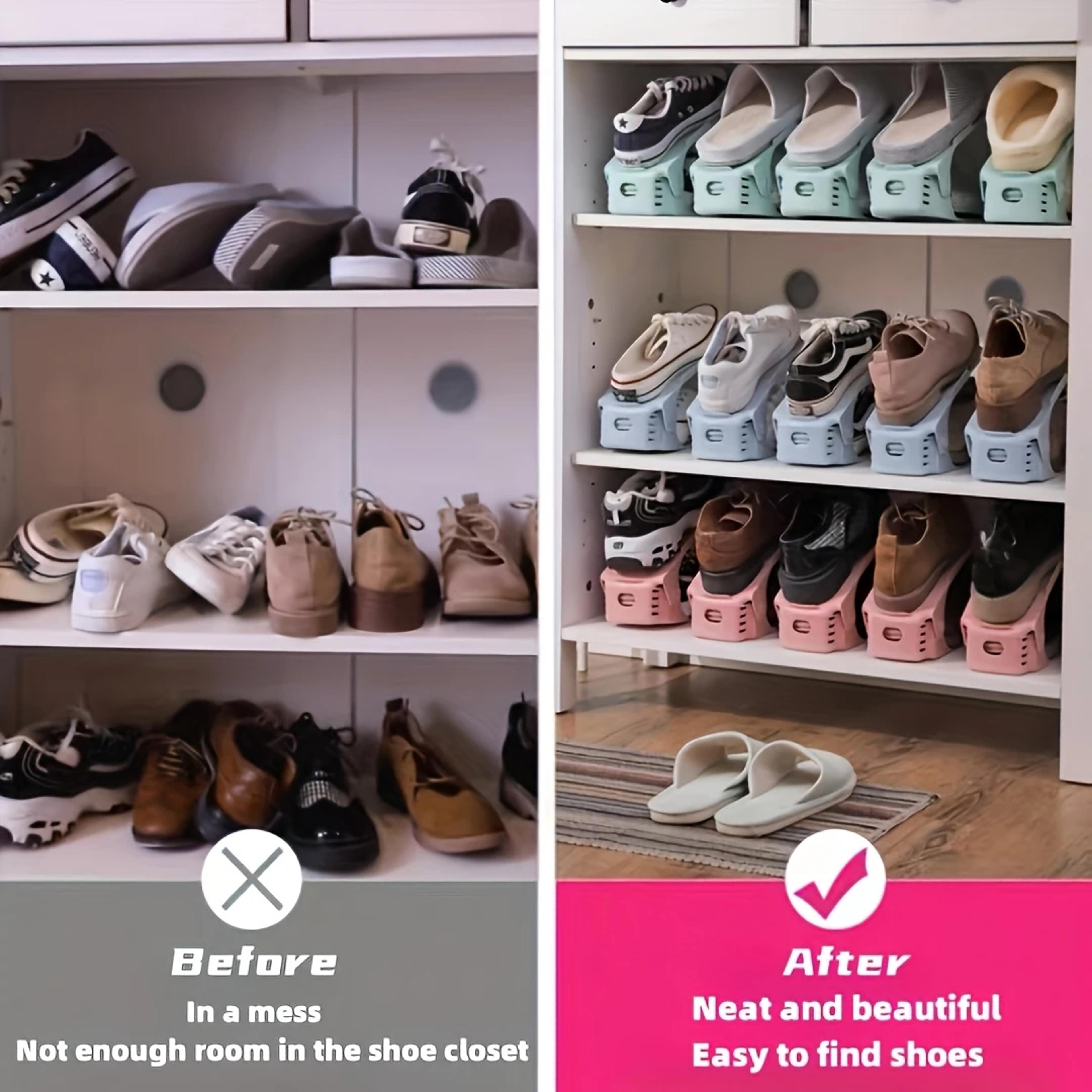 Adjustable Shoe Organizer Double Layer Shoe Space Saver Storage Rack 4
