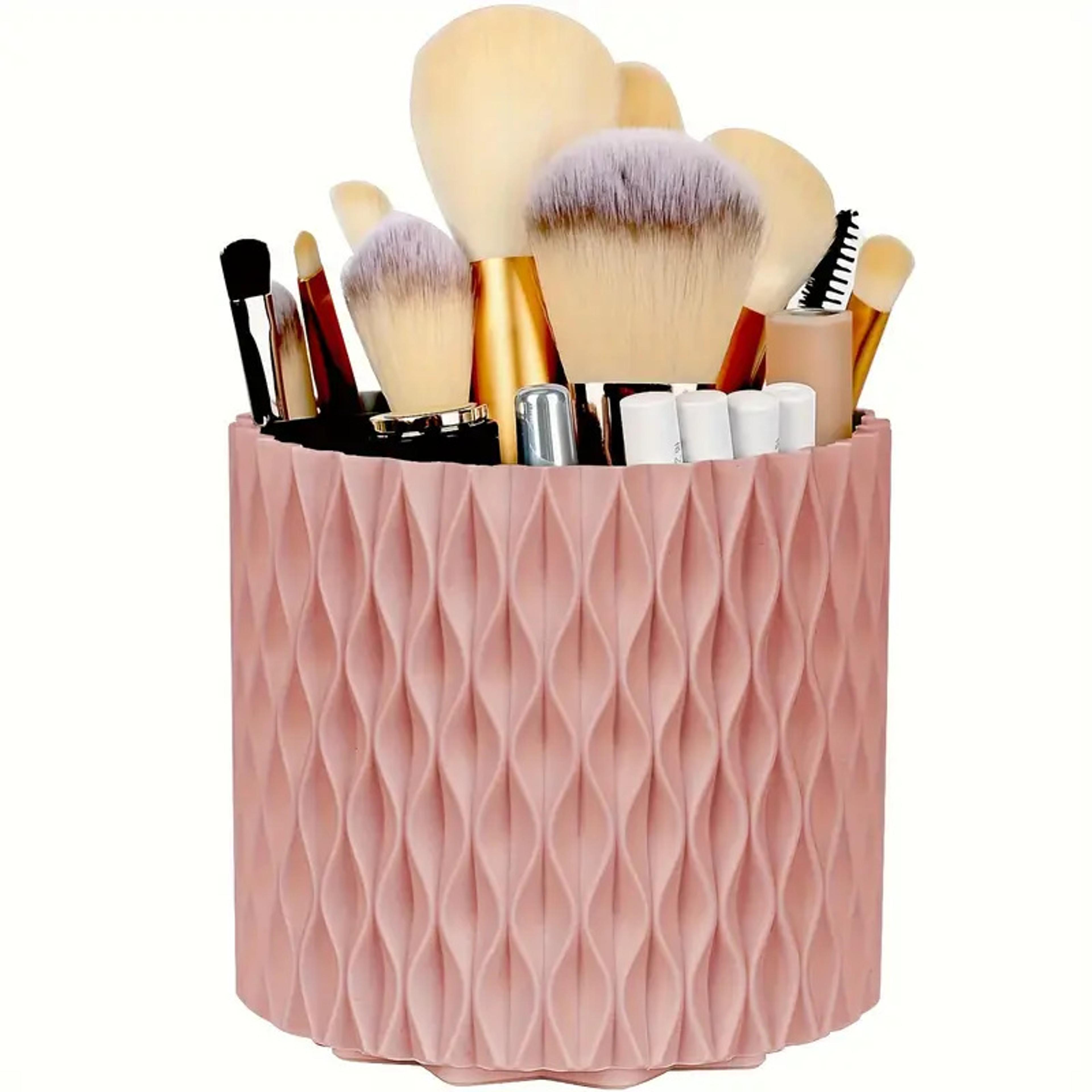 360 Degree Rotating Makeup Brush Holder 5 Slot Vanity Organizer Desktop Cosmetic Storage 8
