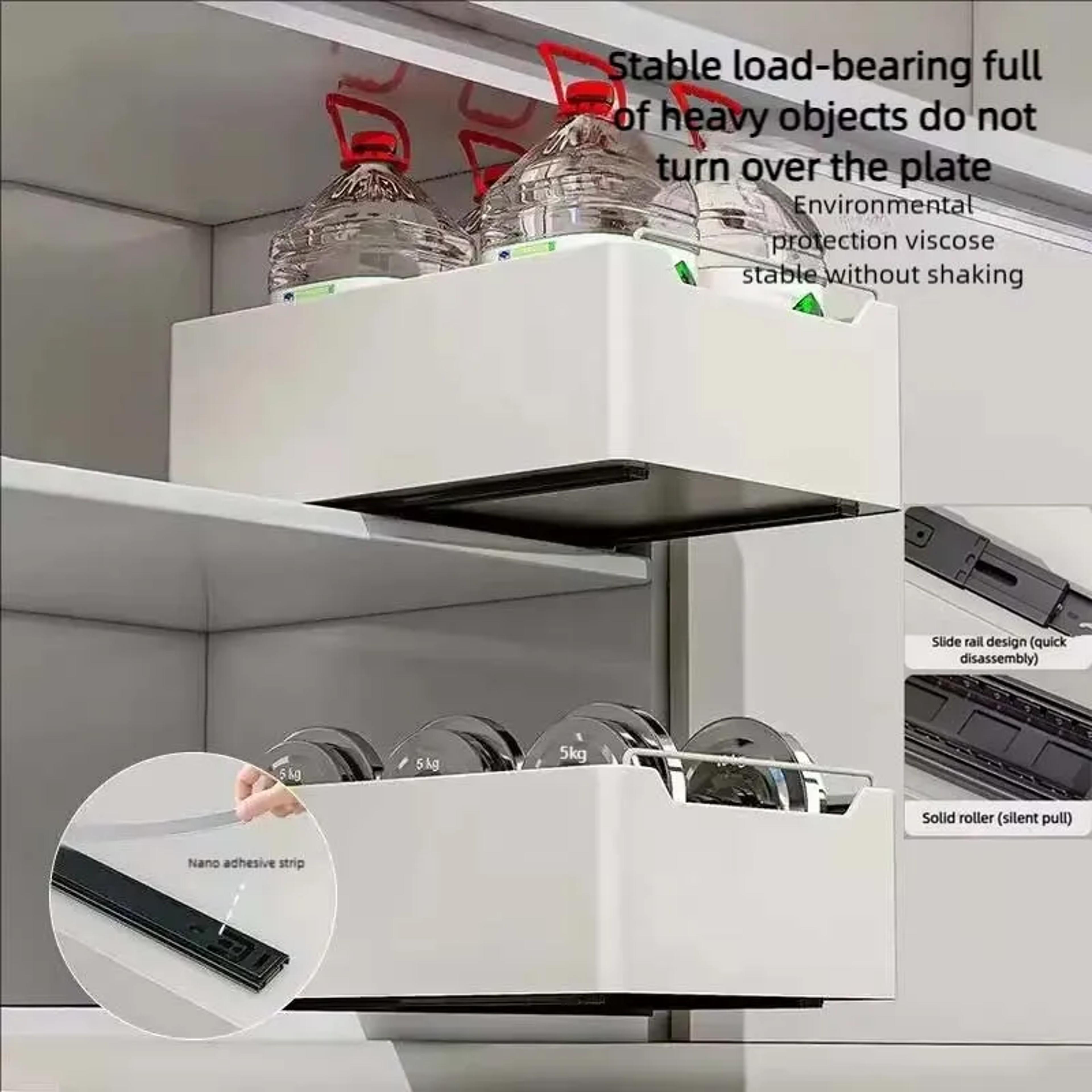 Pull Out Cabinet Organizer No Drill Slide Out Kitchen Storage Rack 5