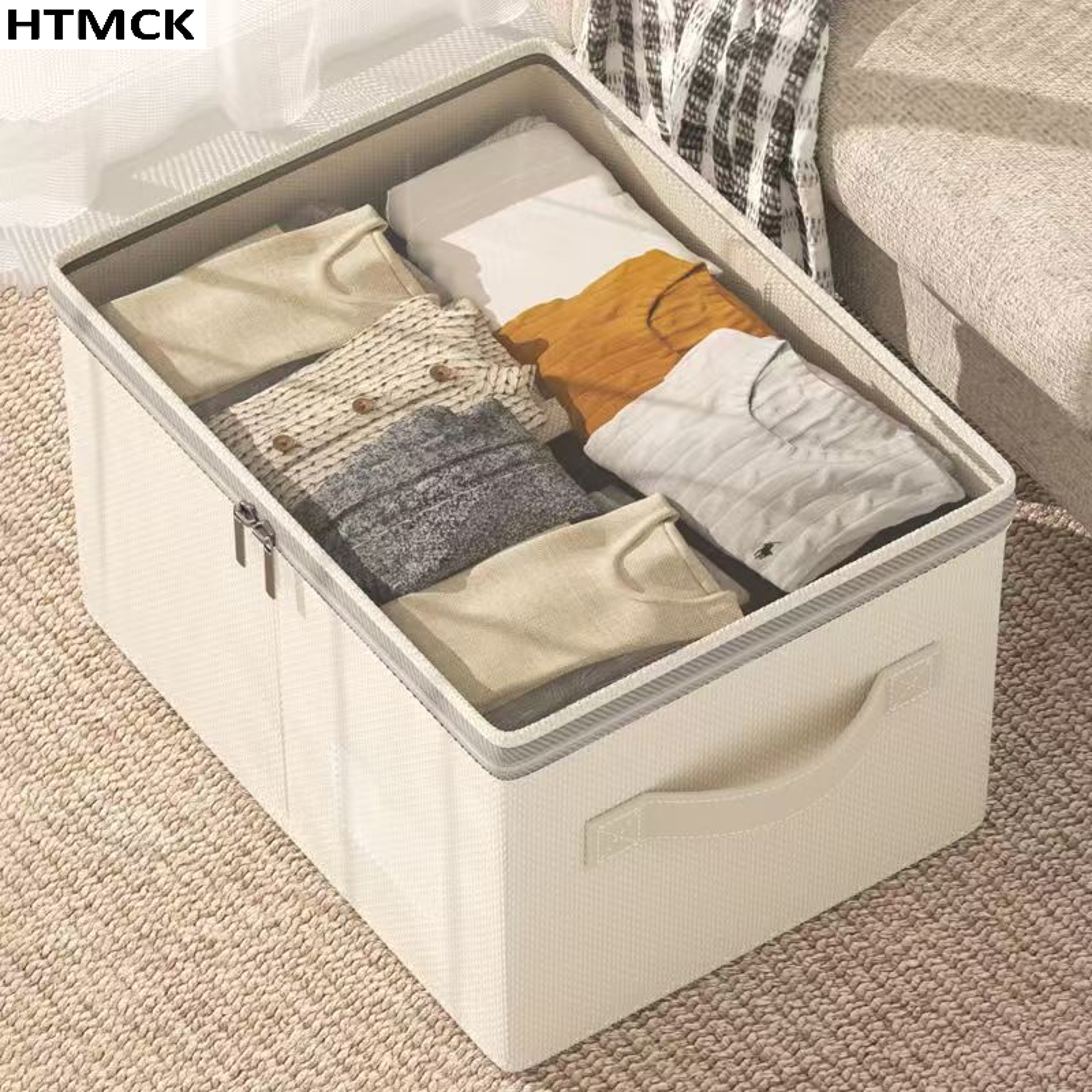 Large Capacity Foldable Clothing Storage Box With Lid Wardrobe Quilt Organizer 0