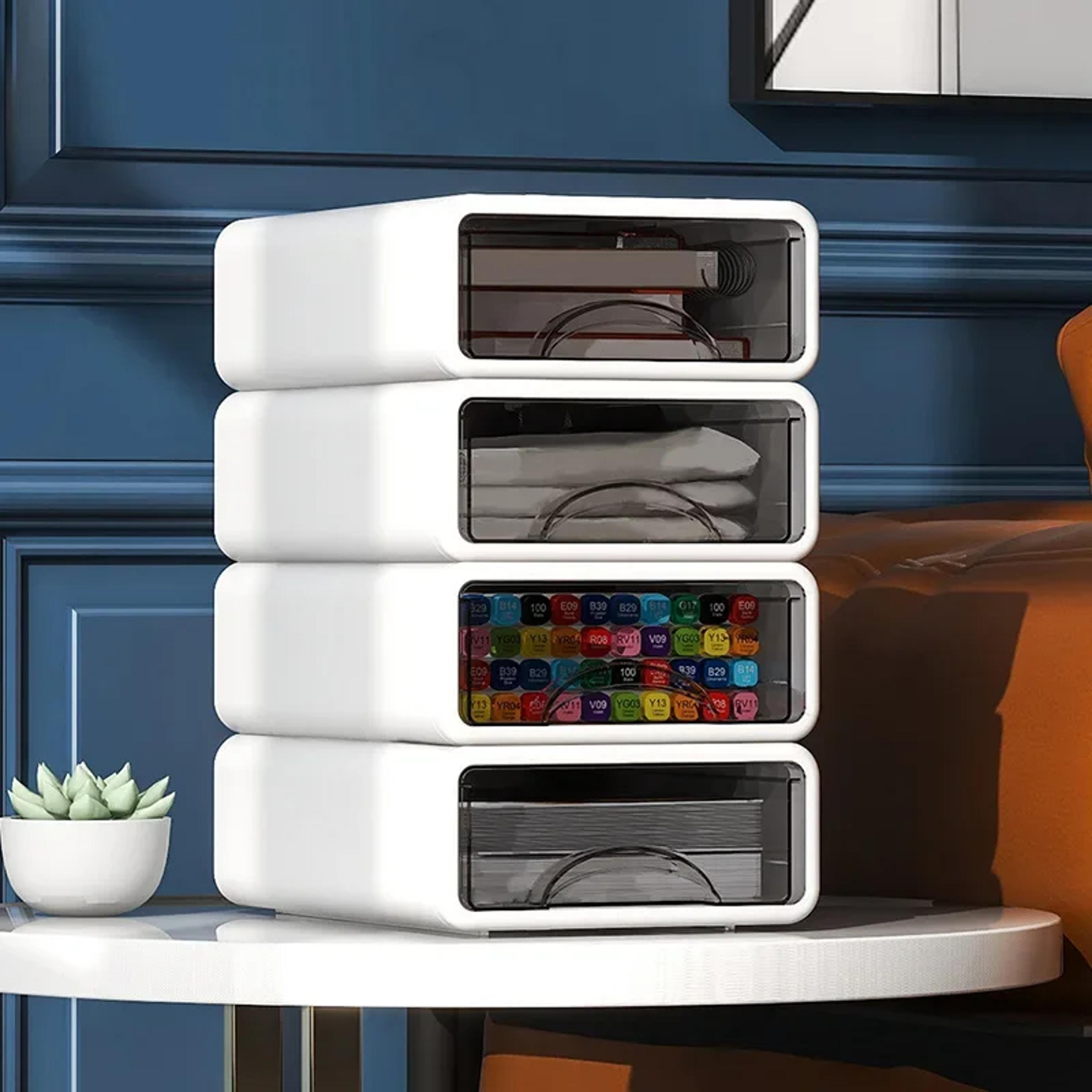Stackable Desktop Storage Box Makeup Organizer Drawer For Office Home And Jewelry 4