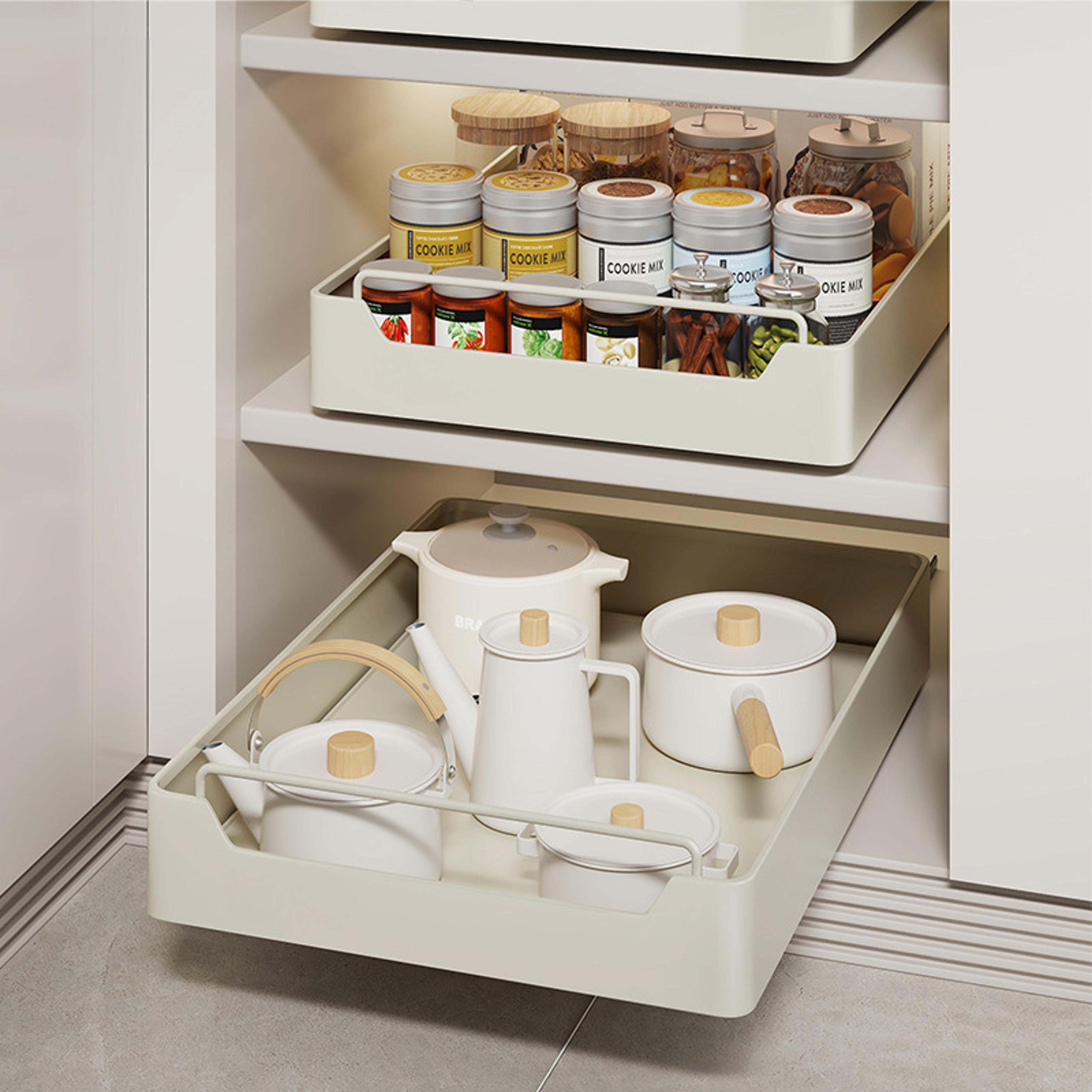 Pull Out Cabinet Organizer Metal Sliding Spice Rack Kitchen Storage Tray 1