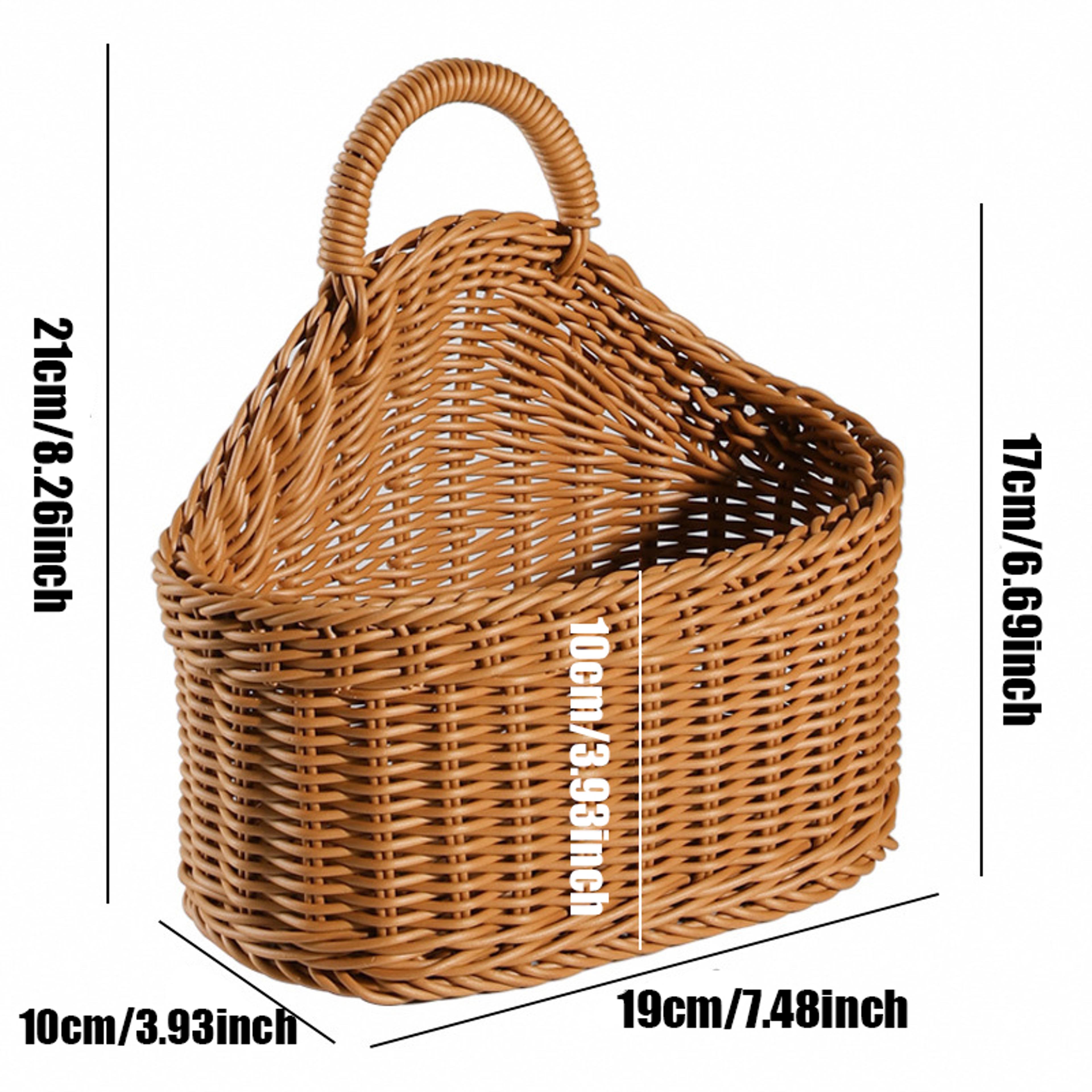 Wall Mounted Fruit Basket Rattan Style Hanging Vegetable Basket Kitchen Organizer 5
