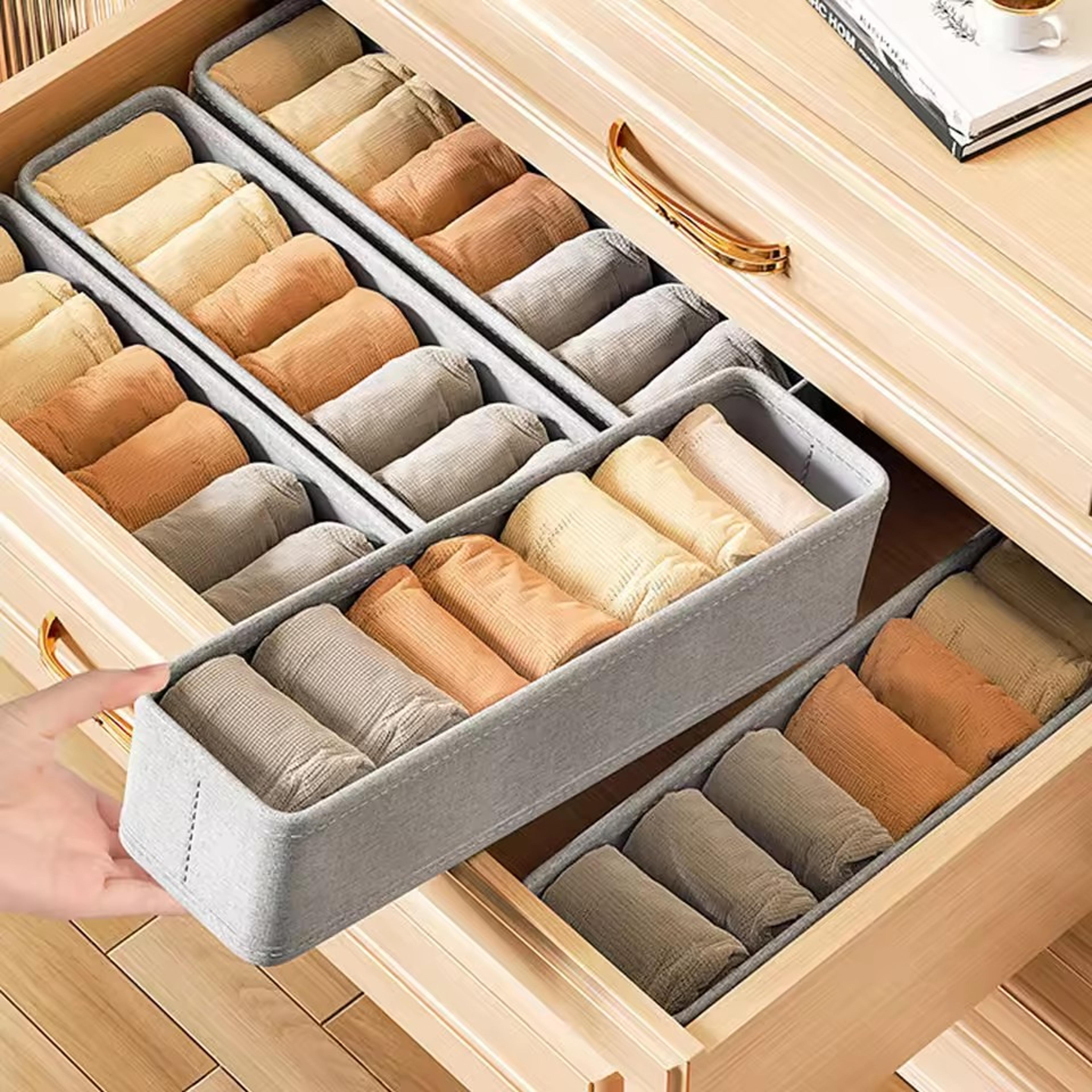 Foldable Fabric Drawer Organizer Clothes Storage Box For Wardrobe And Closet 4