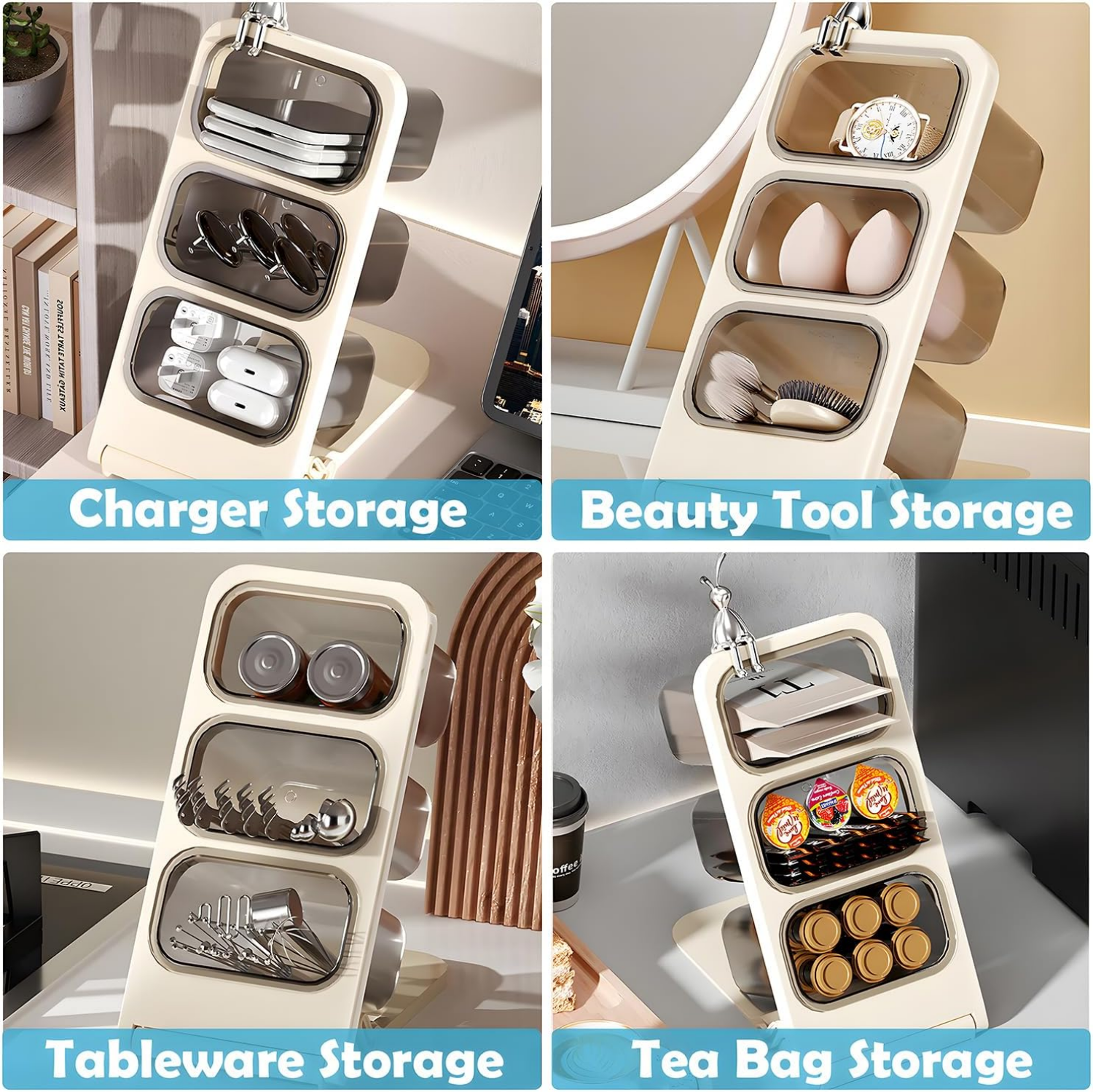 Foldable Desk Pen Organizer 3 Compartment Pen And Pencil Holder For Office And Home 2