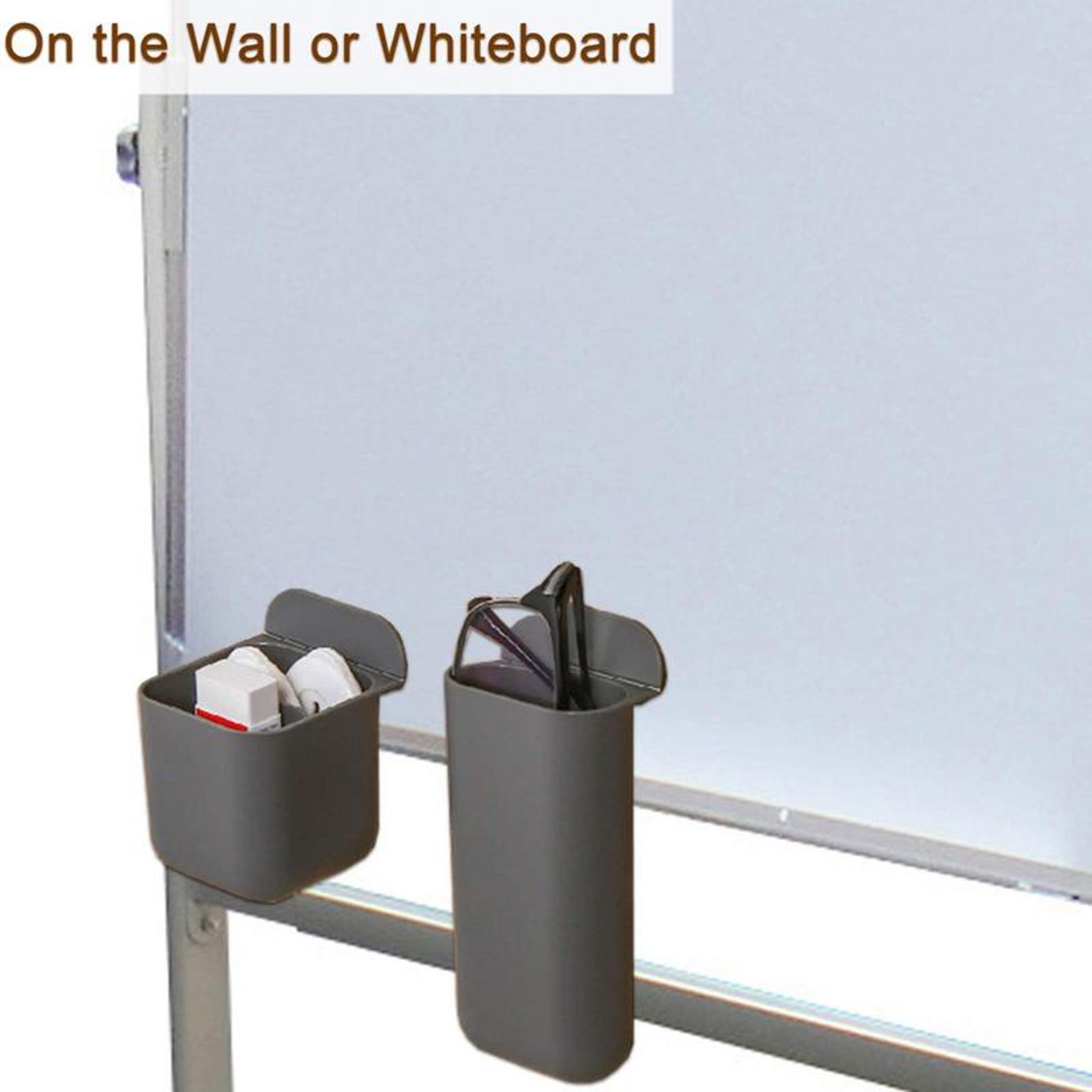 Adhesive Monitor Pen Holder Space Saving Desktop Pencil Organizer 4