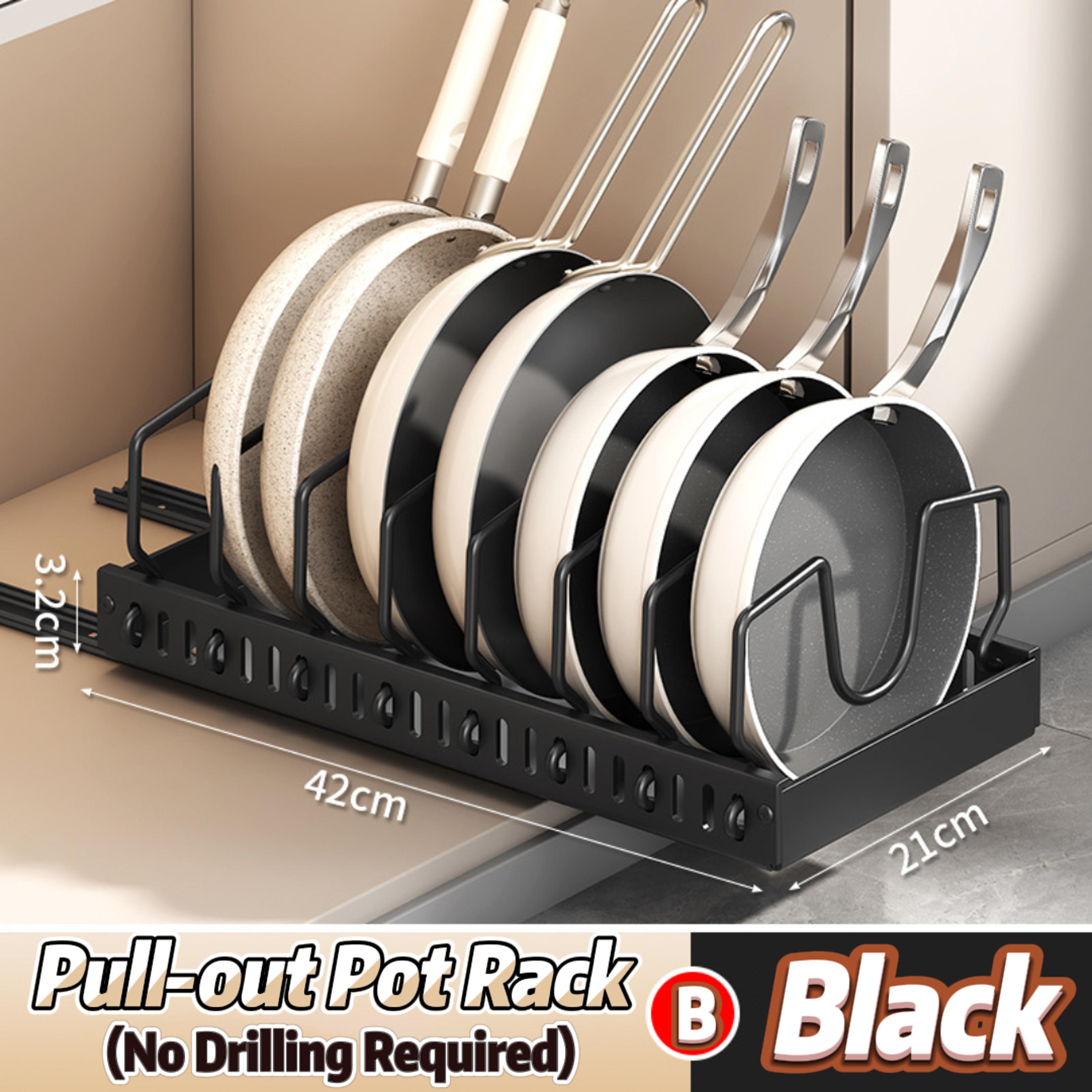Pull Out Pots And Pans Organizer With Adjustable Dividers And Sliding Cabinet Rack 6