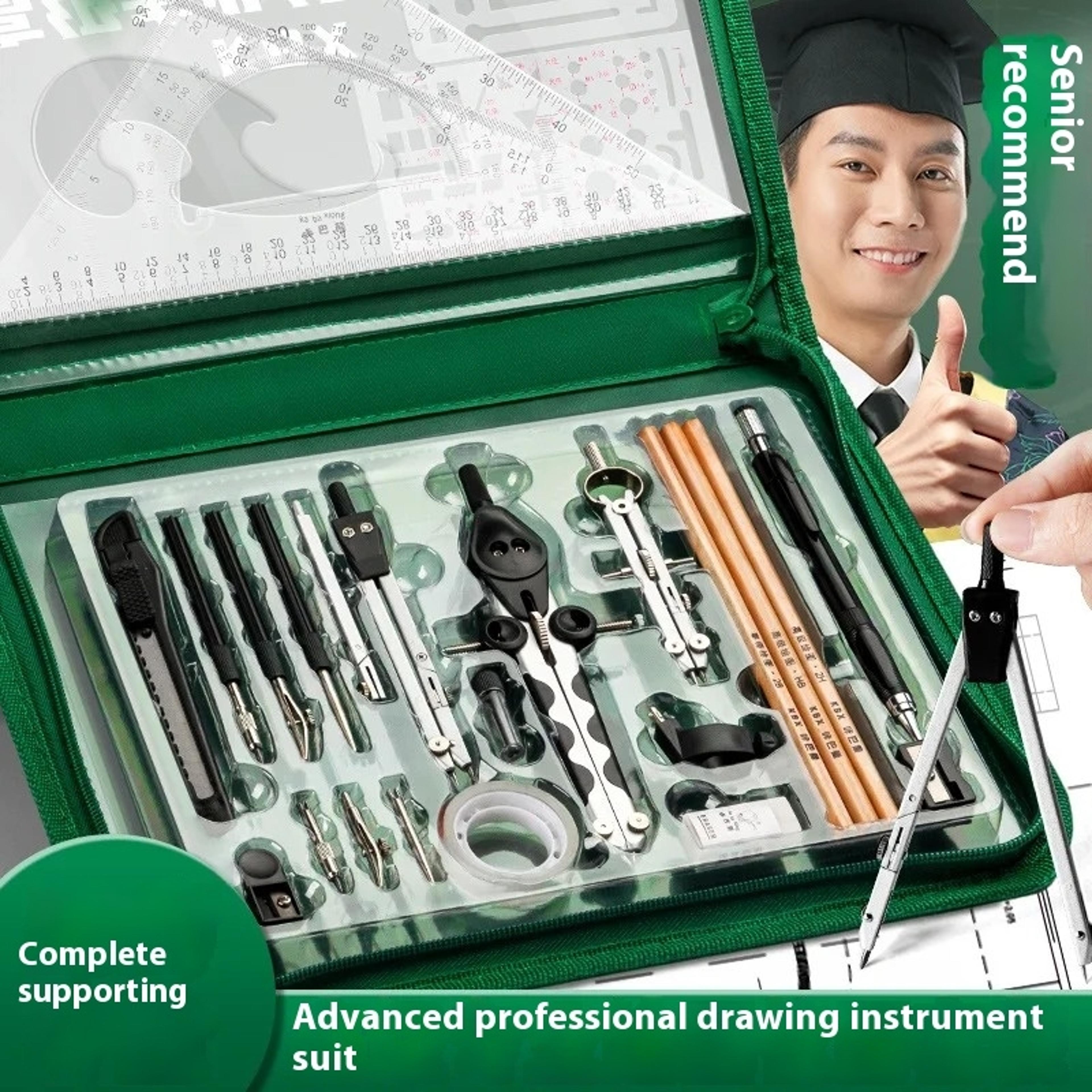 Professional Geometry Set Engineering Drawing Tools For Students And Drafting 1