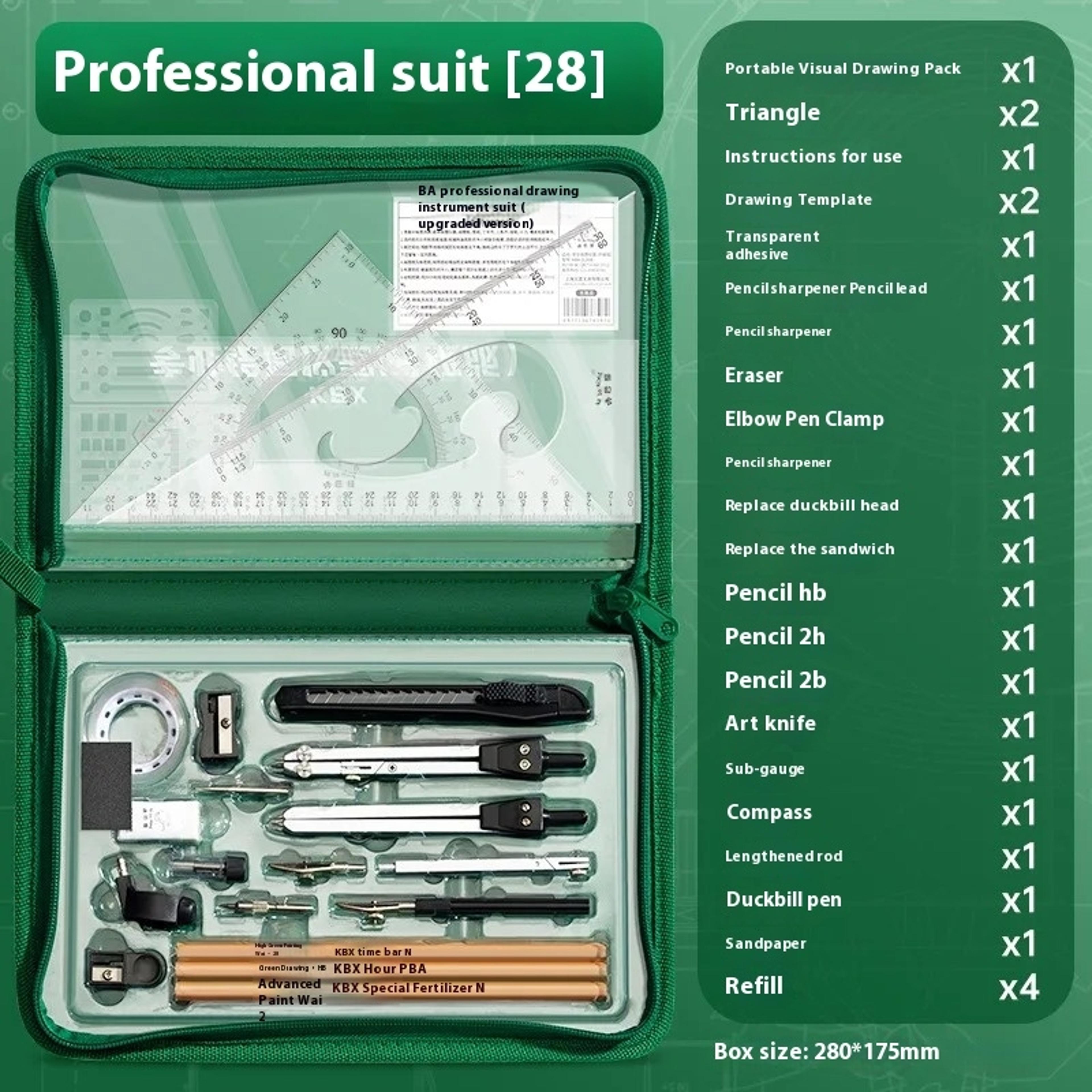 Professional Geometry Set Engineering Drawing Tools For Students And Drafting 7