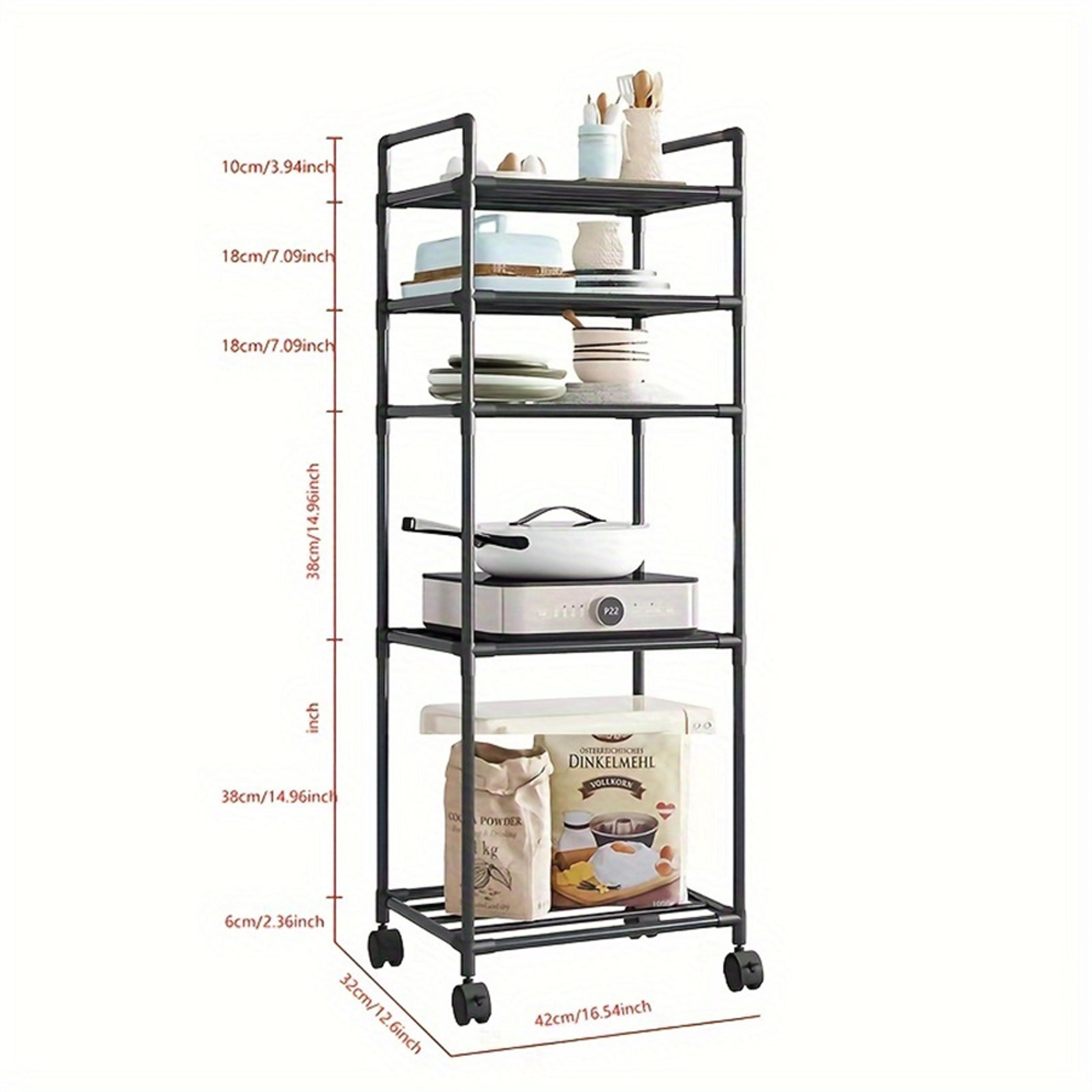 Multi Layer Kitchen Storage Rack Microwave Oven Stand And Pot Organizer 6
