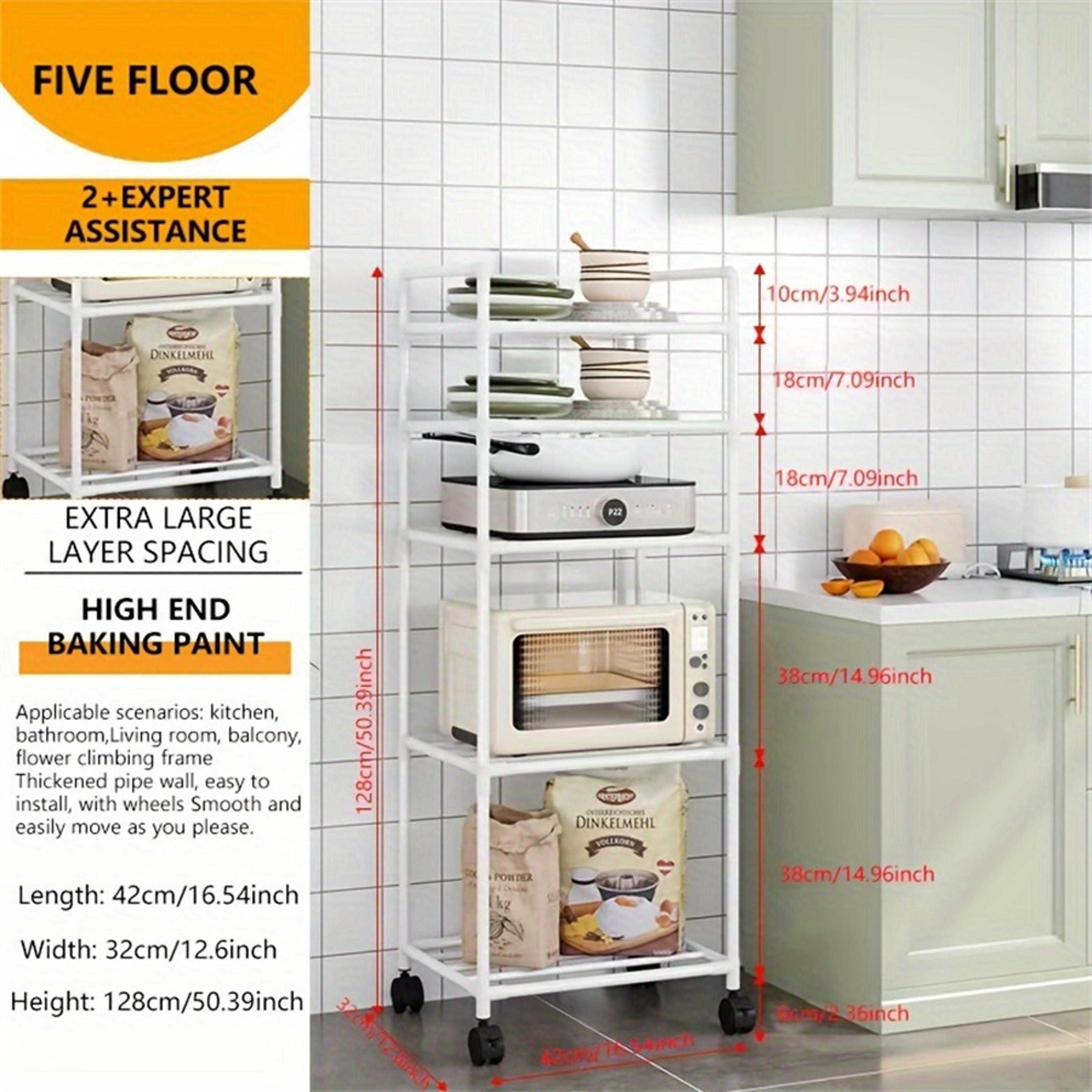 Multi Layer Kitchen Storage Rack Microwave Oven Stand And Pot Organizer 9