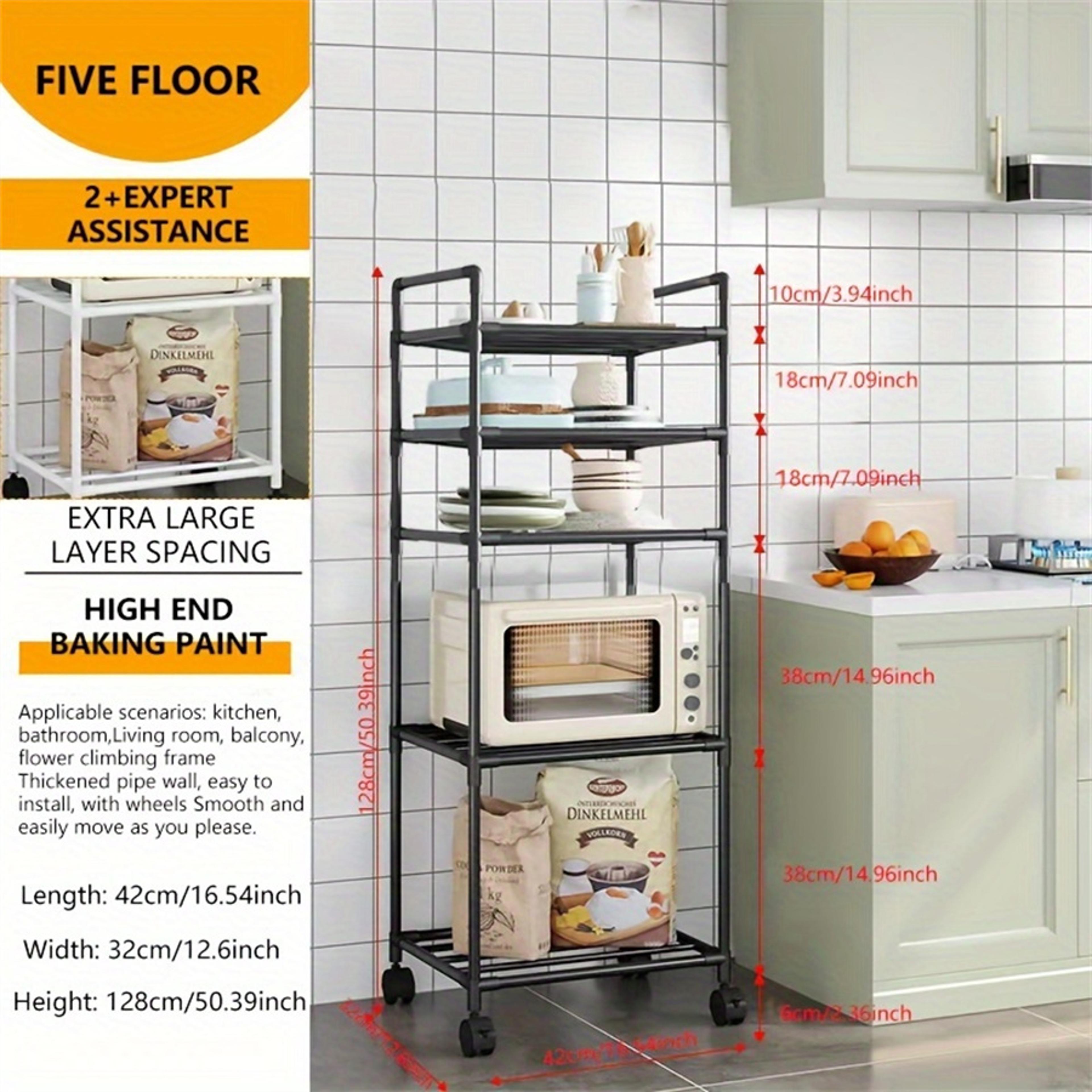 Multi Layer Kitchen Storage Rack Microwave Oven Stand And Pot Organizer 13