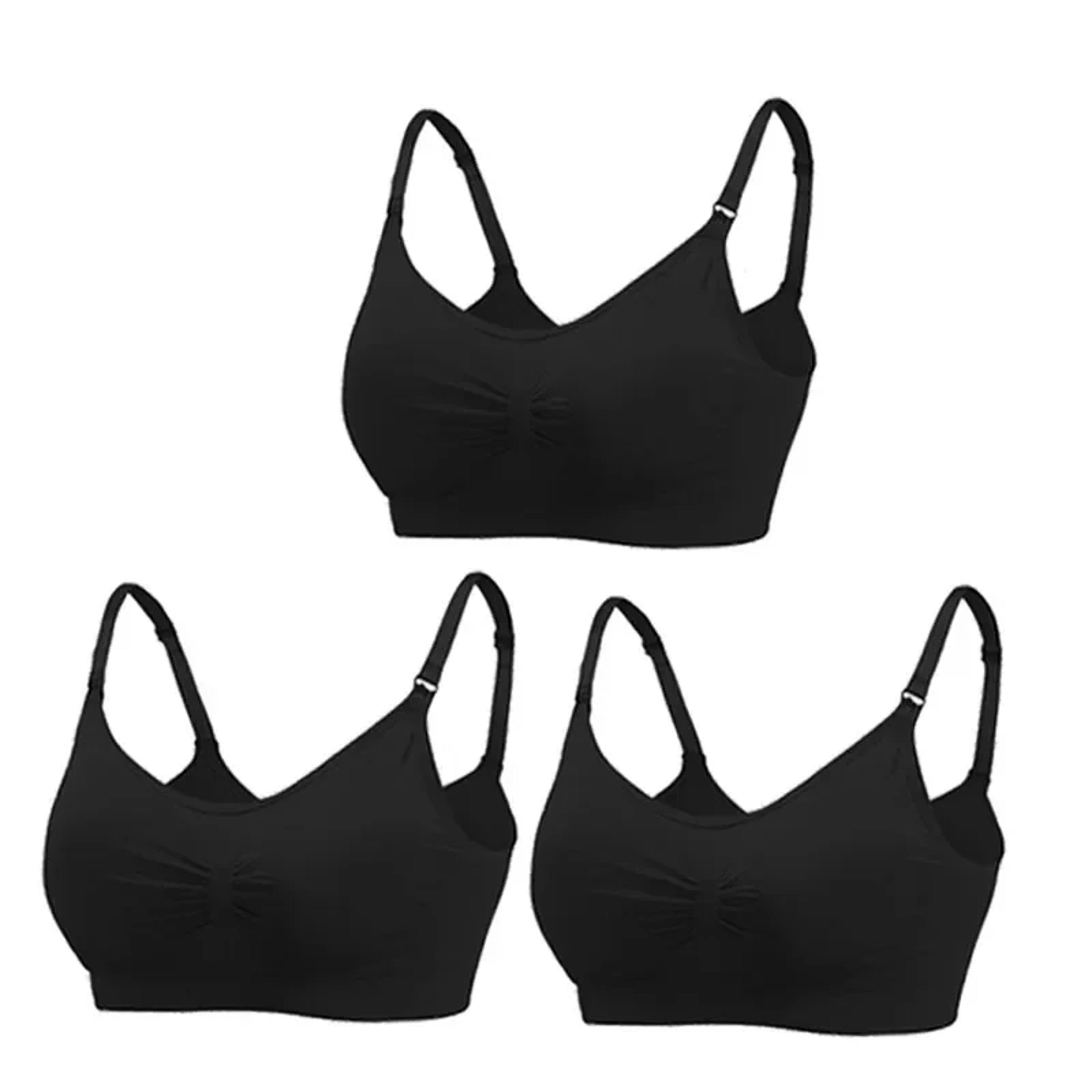3 Pack Wire Free Maternity Nursing Bras For Breastfeeding 4