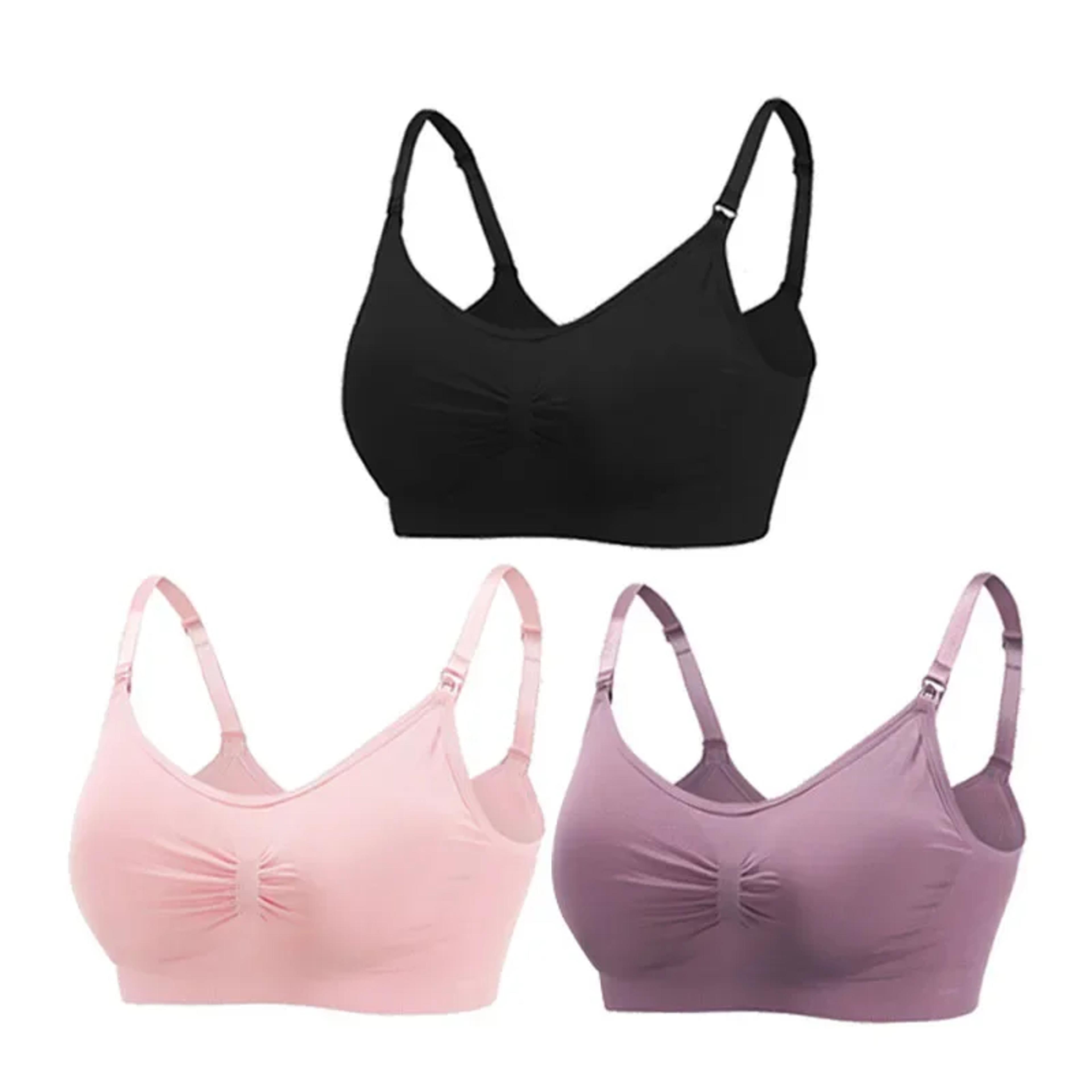 3 Pack Wire Free Maternity Nursing Bras For Breastfeeding 6