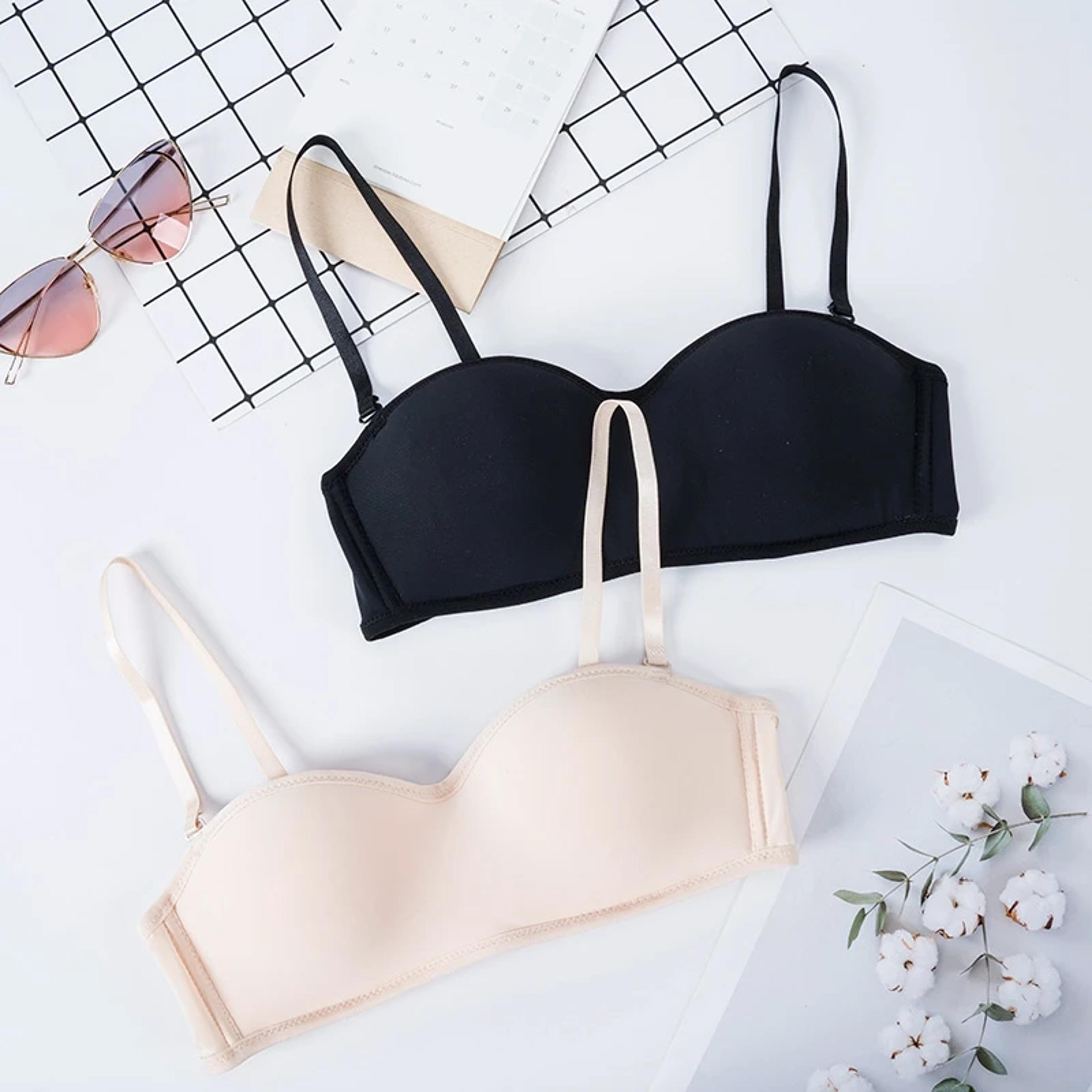womens strapless seamless demi bra wire free push up bralette