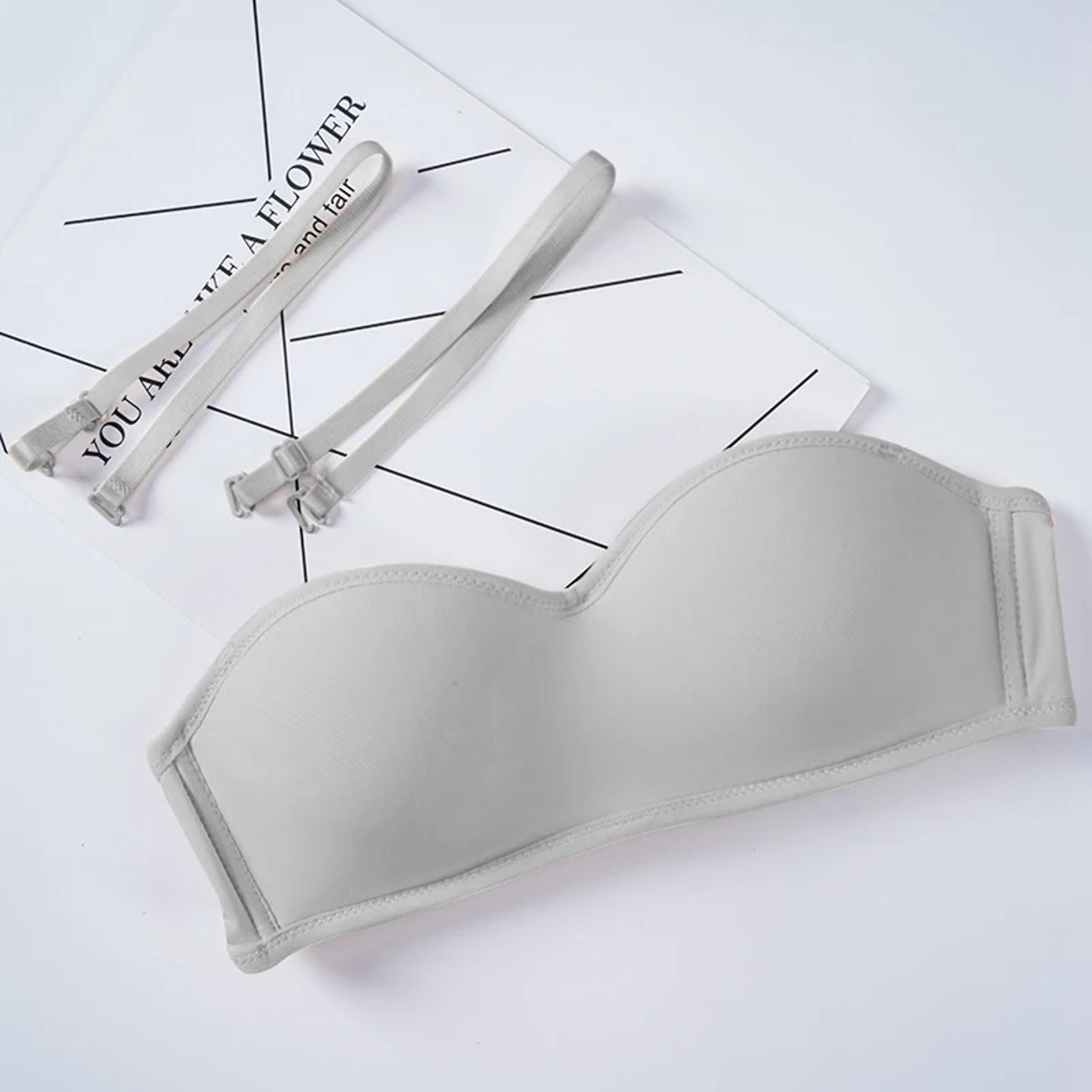 Womens Strapless Seamless Demi Bra Wire Free Push Up Bralette 6