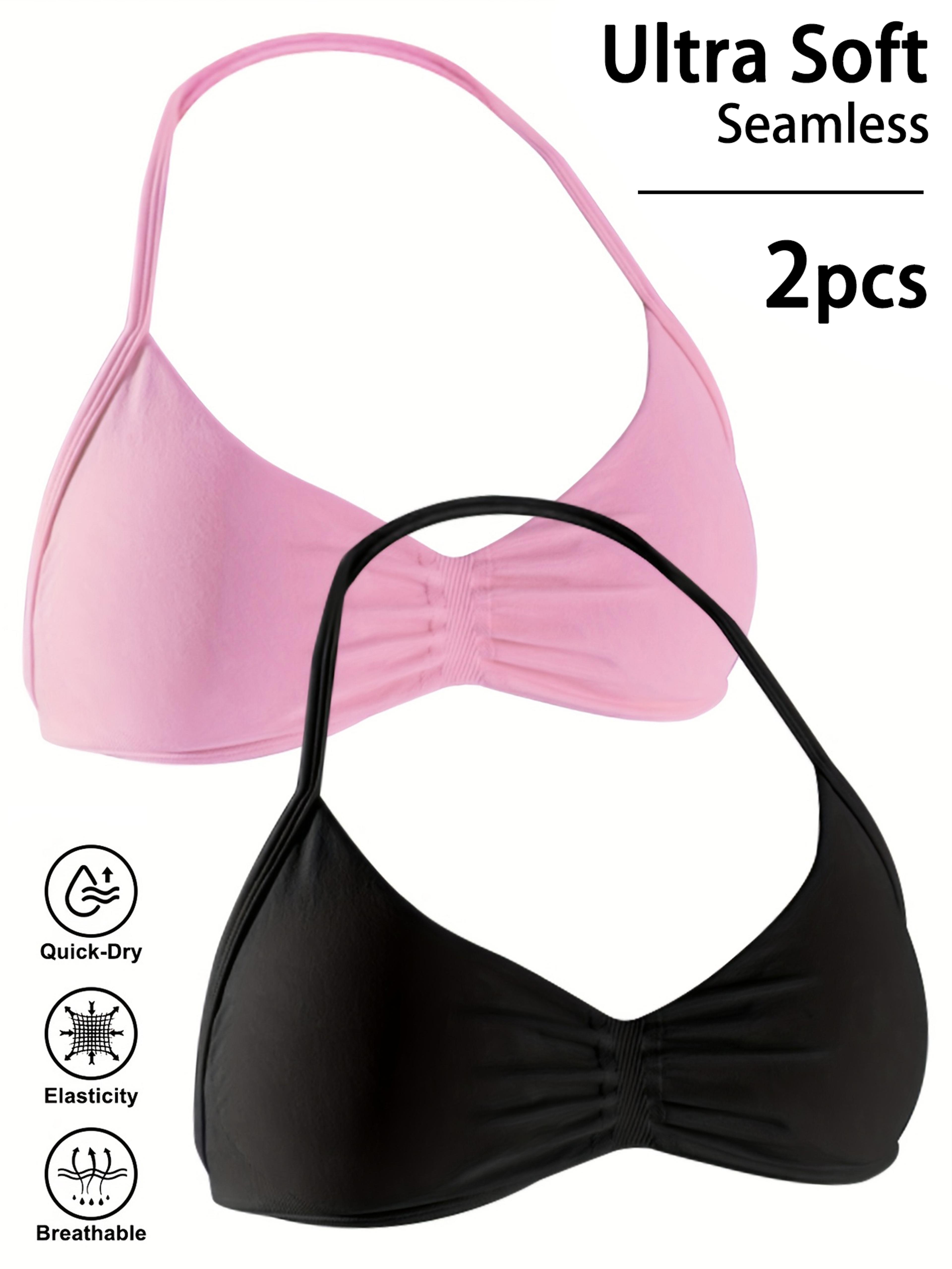 Womens High Support Lace Up Sports Bra Seamless Nylon Yoga Gym Top 13