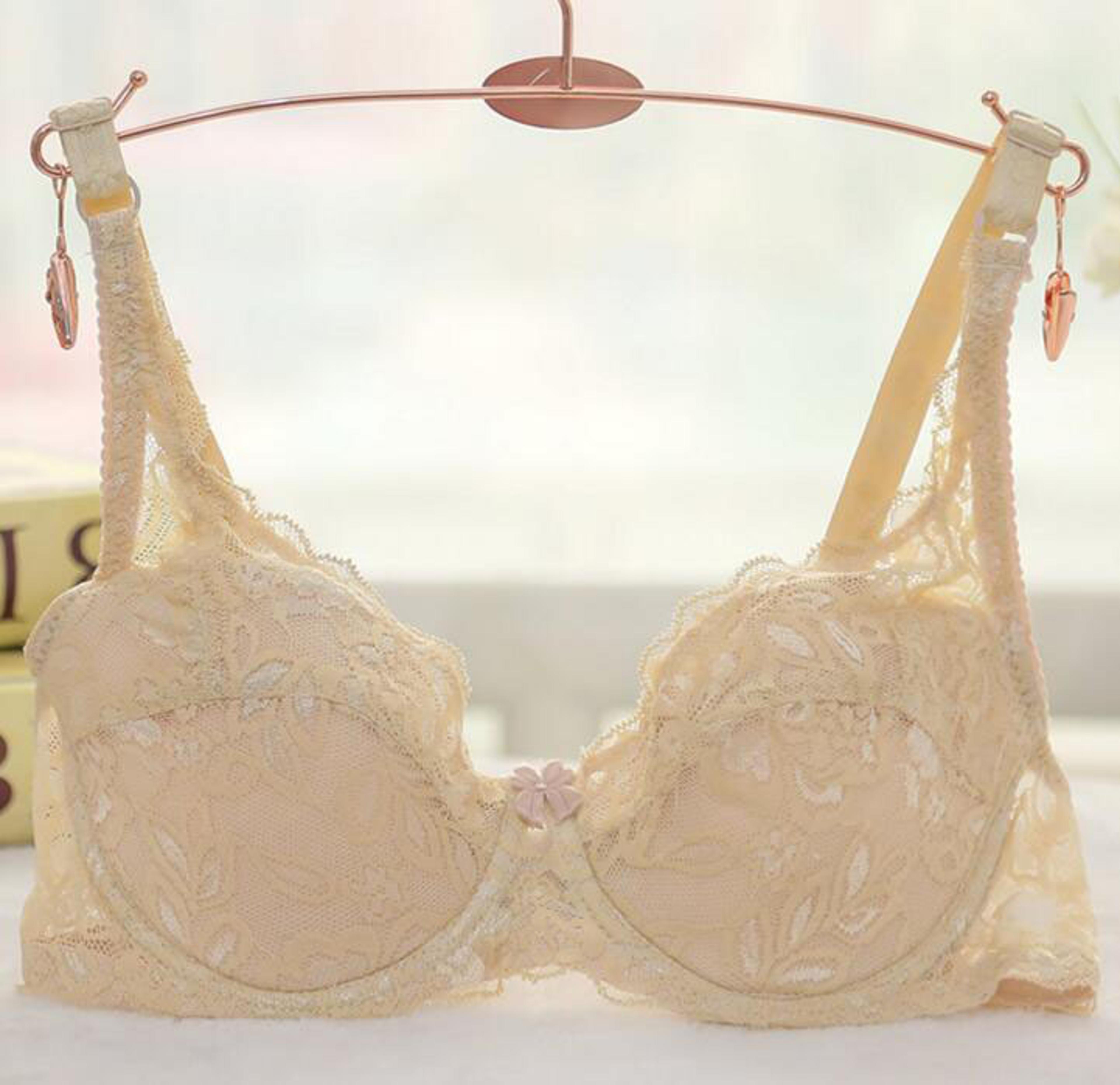 Breathable Lace Push Up Bra With Padded Three Quarter Cups And Adjustable Straps 5
