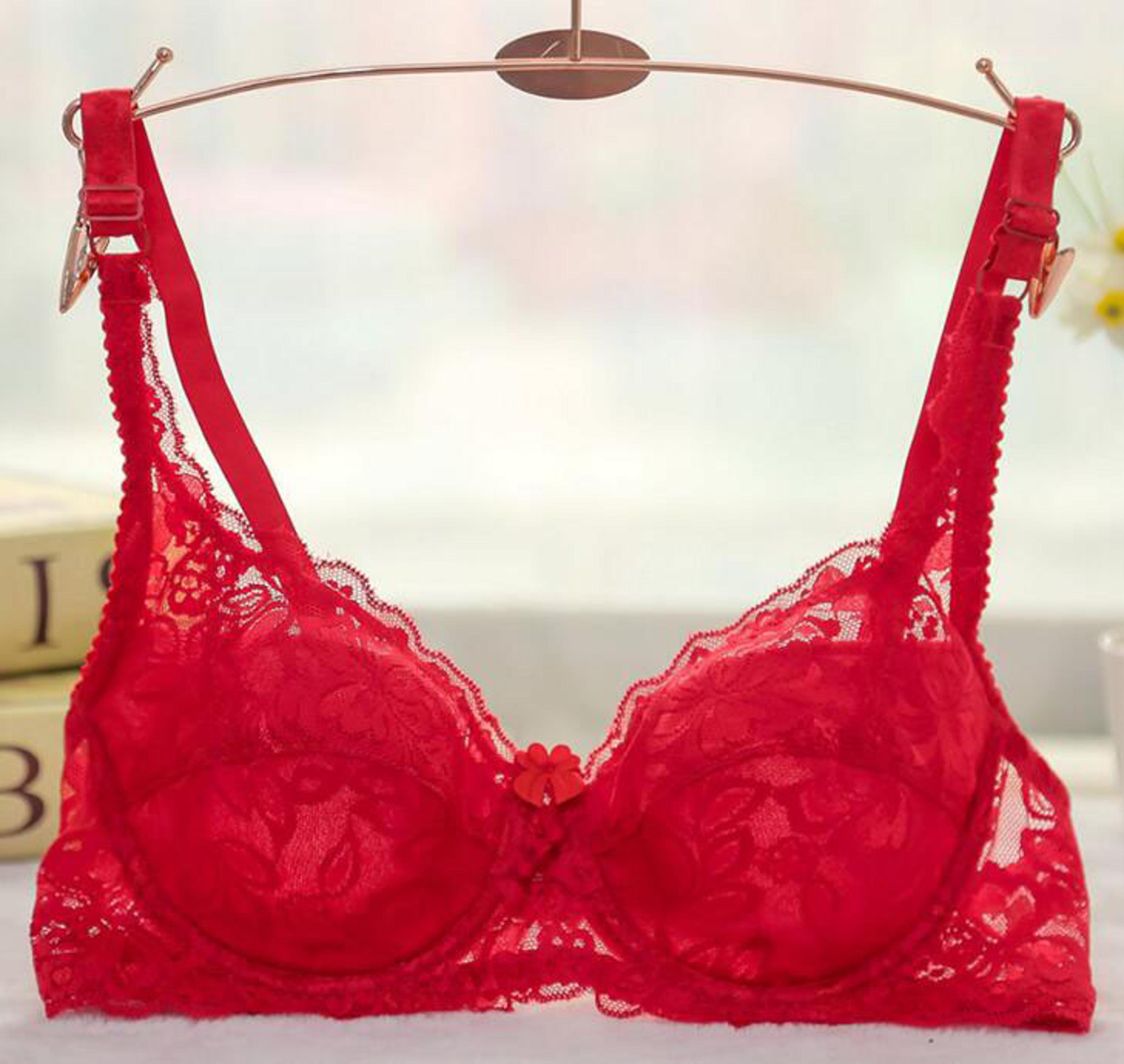 Breathable Lace Push Up Bra With Padded Three Quarter Cups And Adjustable Straps 6